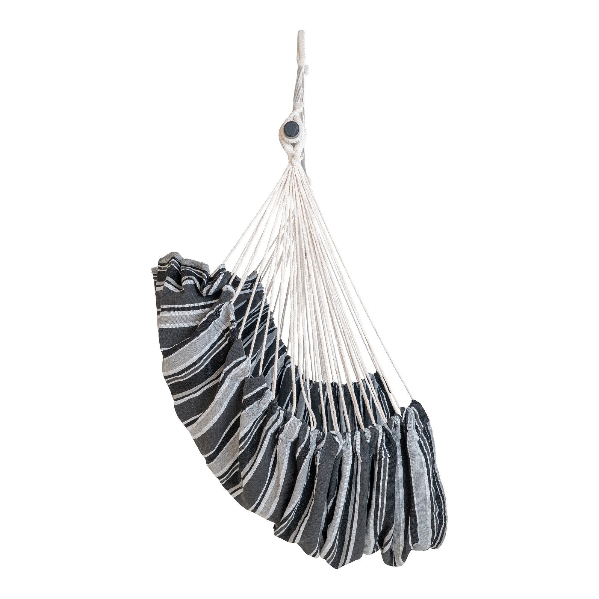 House Nordic Lamia Hammock Chair, Polyester/Cotton, Larch, Black/Grey/White