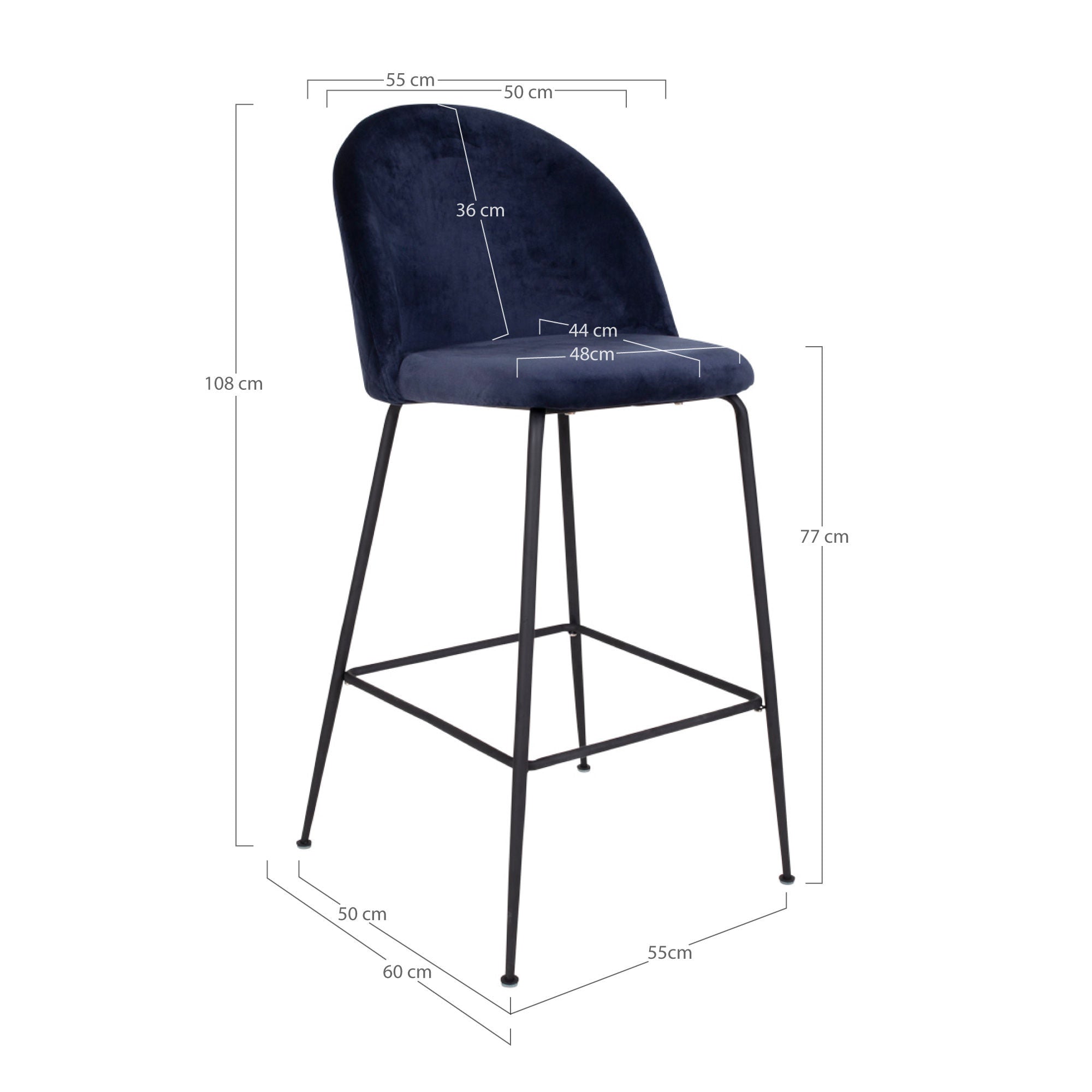 [product_category]-House Nordic Lausanne Bar Chair - Set of 2-House Nordic-5713917001545-1001263-HOU-5
