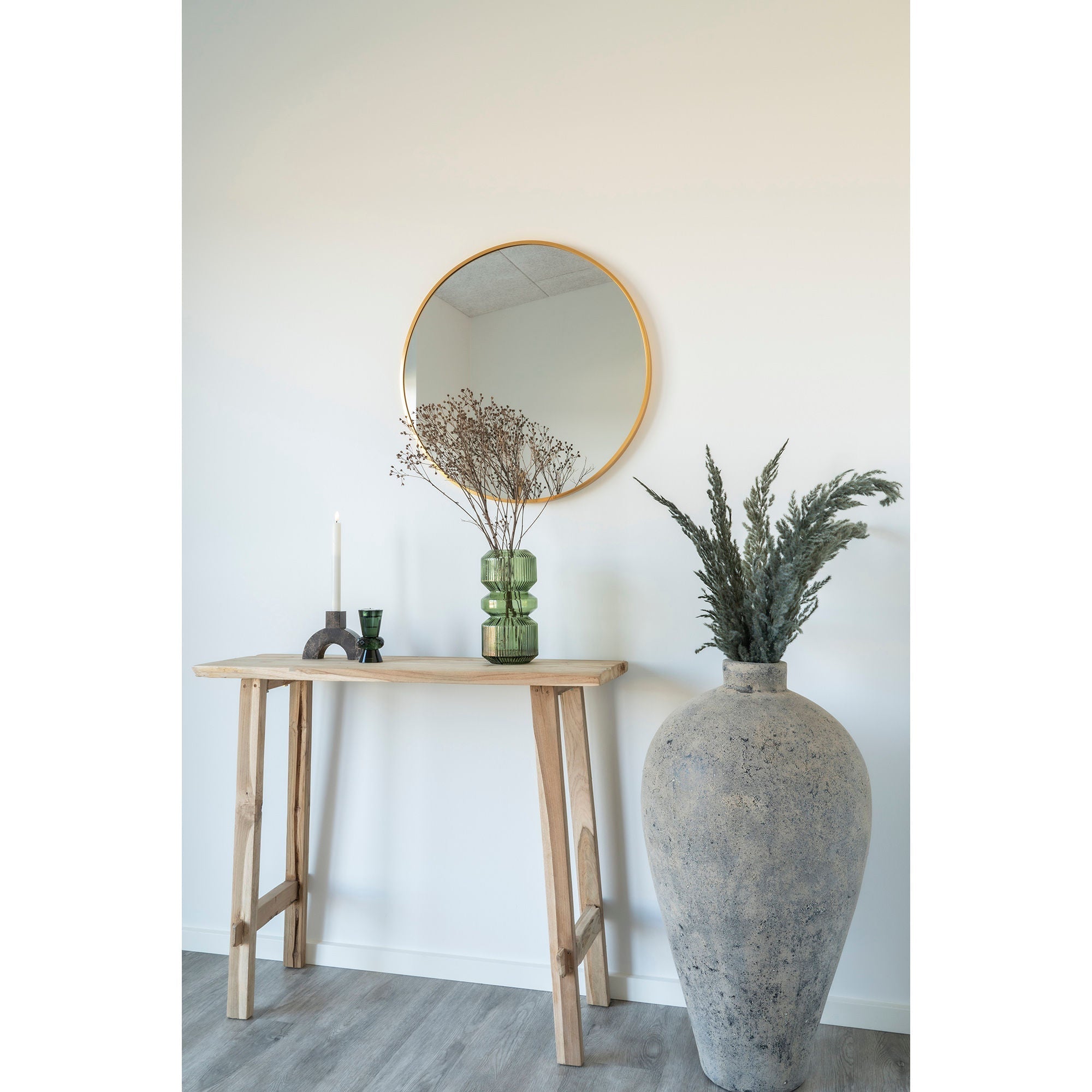 House Nordic Madrid Mirror, Aluminium, Brass Look, ø60 Cm