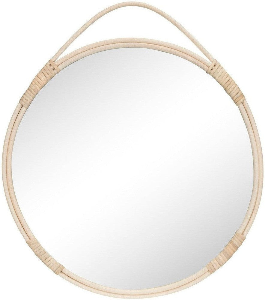 House Nordic Malo Mirror, Rattan, Natural, ø50 Cm