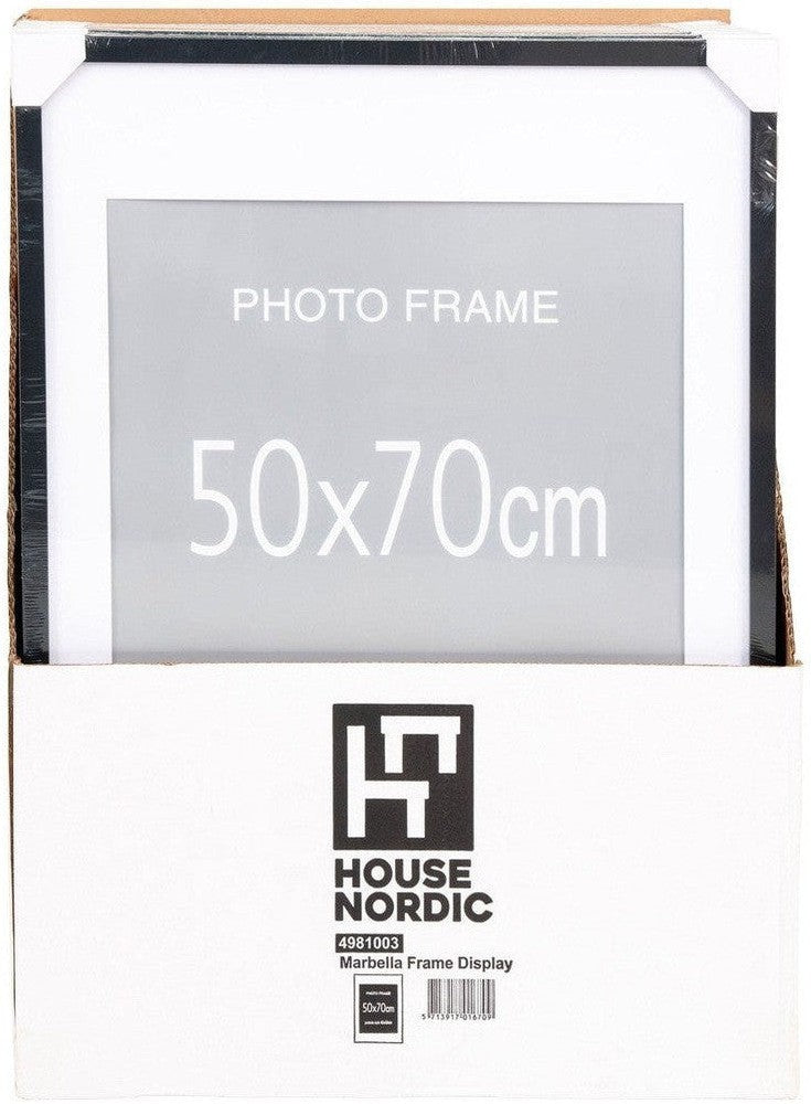 House Nordic Marbella Frame Display, Mdf, 7 Pcs. Black And 8 Pcs. Natural, 50x70 Cm