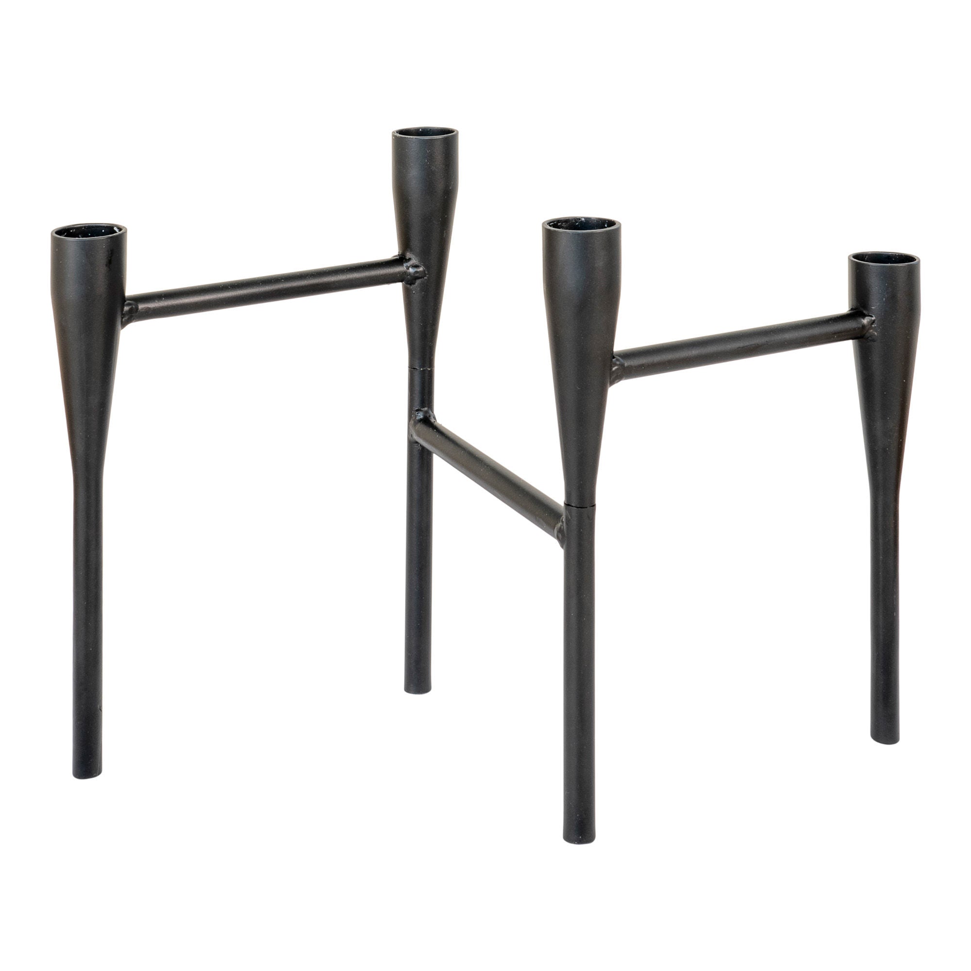 House Nordic Candle Holder, Metal, Black, 15x28x21 Cm