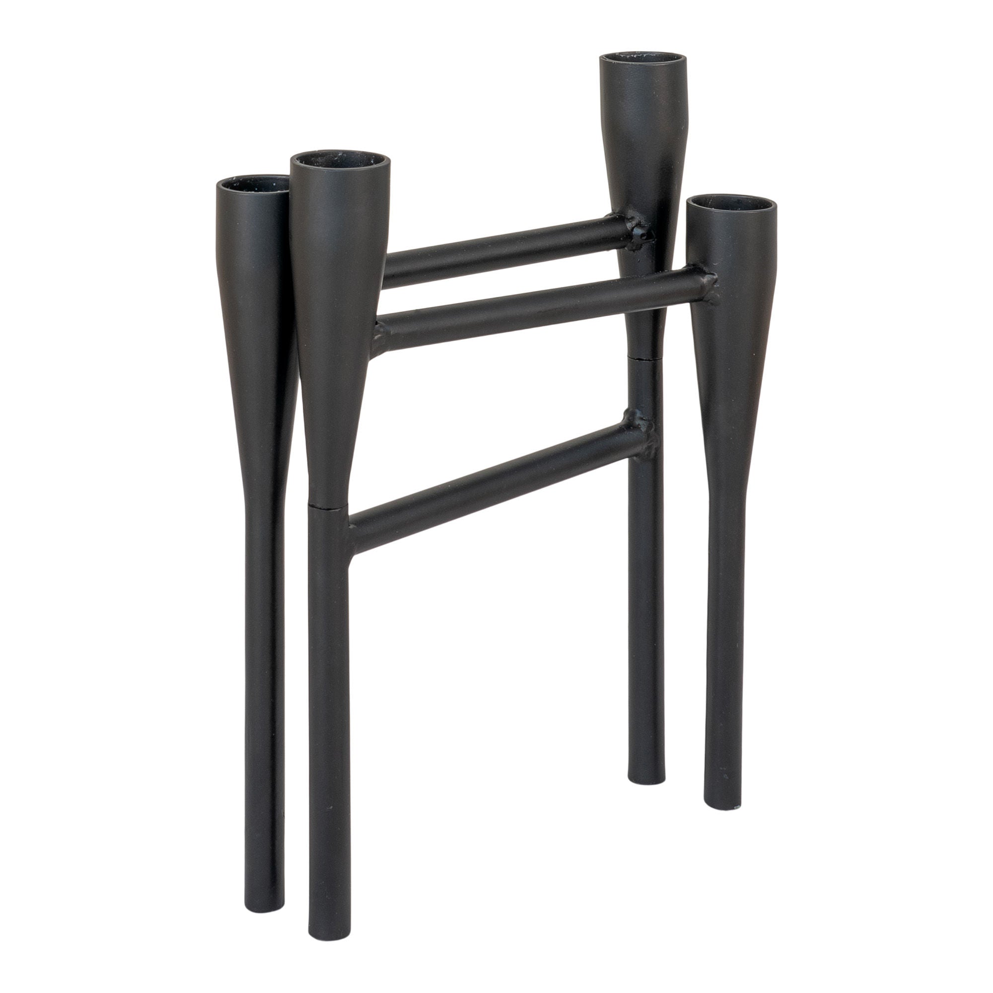 House Nordic Candle Holder, Metal, Black, 15x28x21 Cm