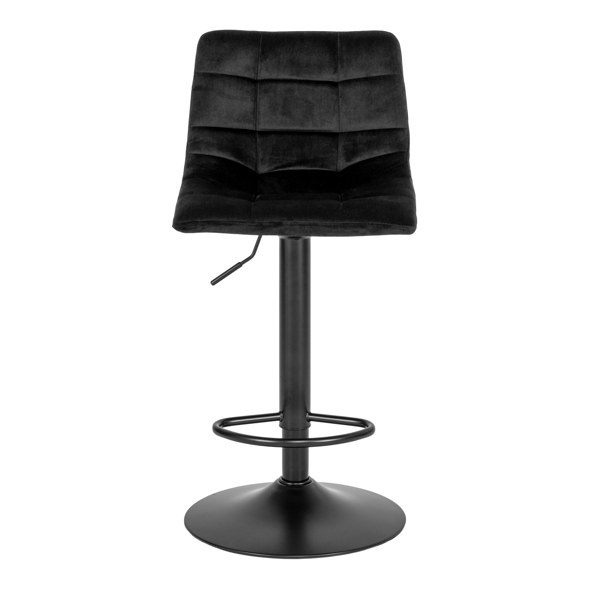 House Nordic Middelfart Bar Chair In Velvet, Black With Black Legs, Hn1207