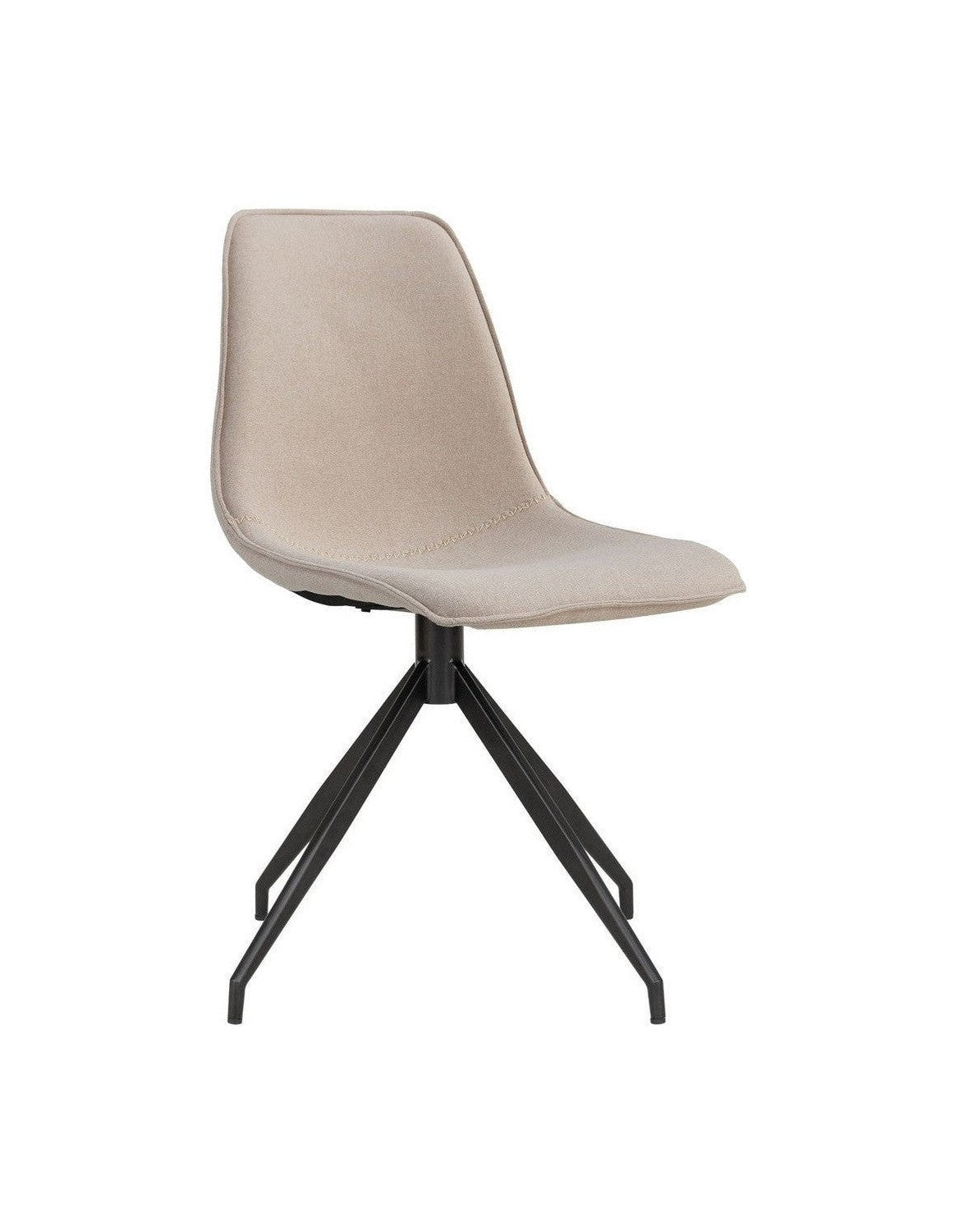 House Nordic Monaco Dining Chair, Swivel, Fabric, Sand With Black Legs, Hn1230