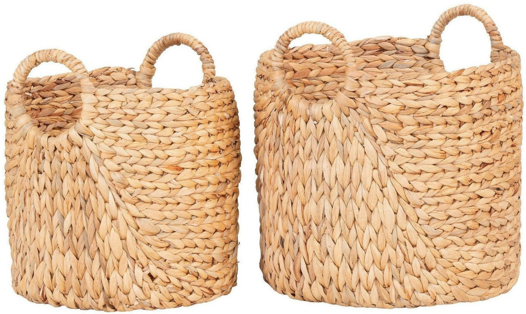 House Nordic Passo Baskets, Water Hyacinth, Natural, Set Of 2