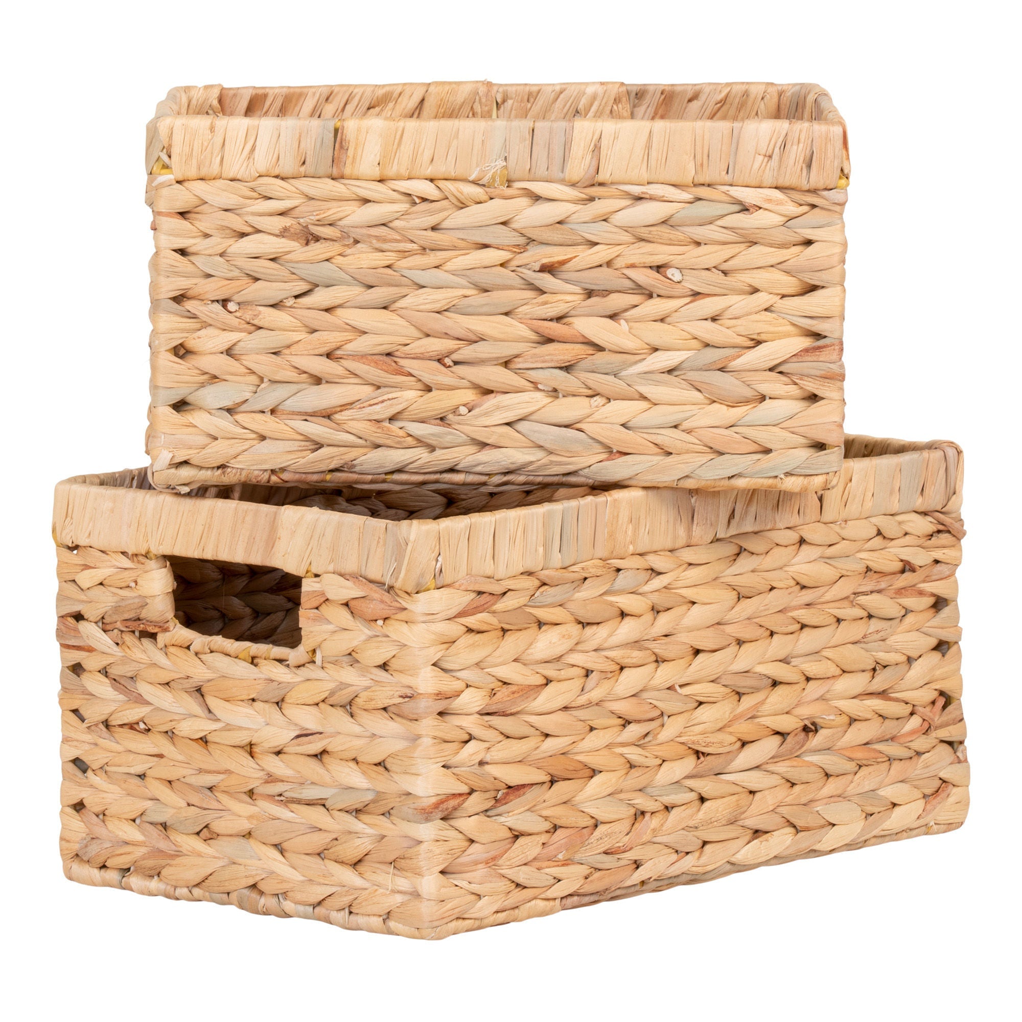 House Nordic Passo Baskets, Water Hyacinth, Natural, Set Of 2