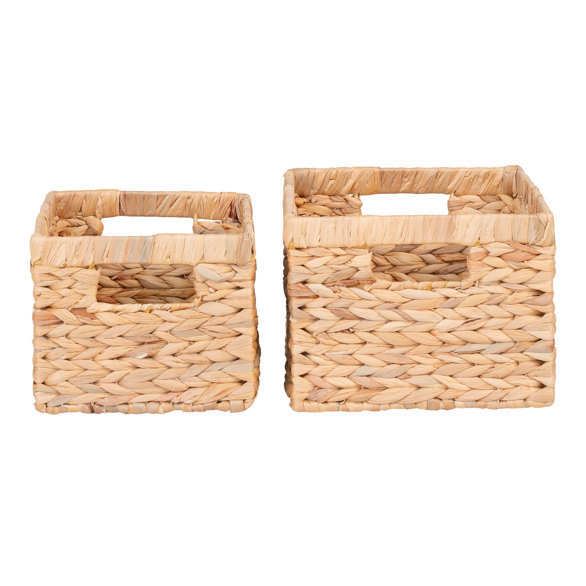 House Nordic Passo Baskets, Water Hyacinth, Natural, Set Of 2