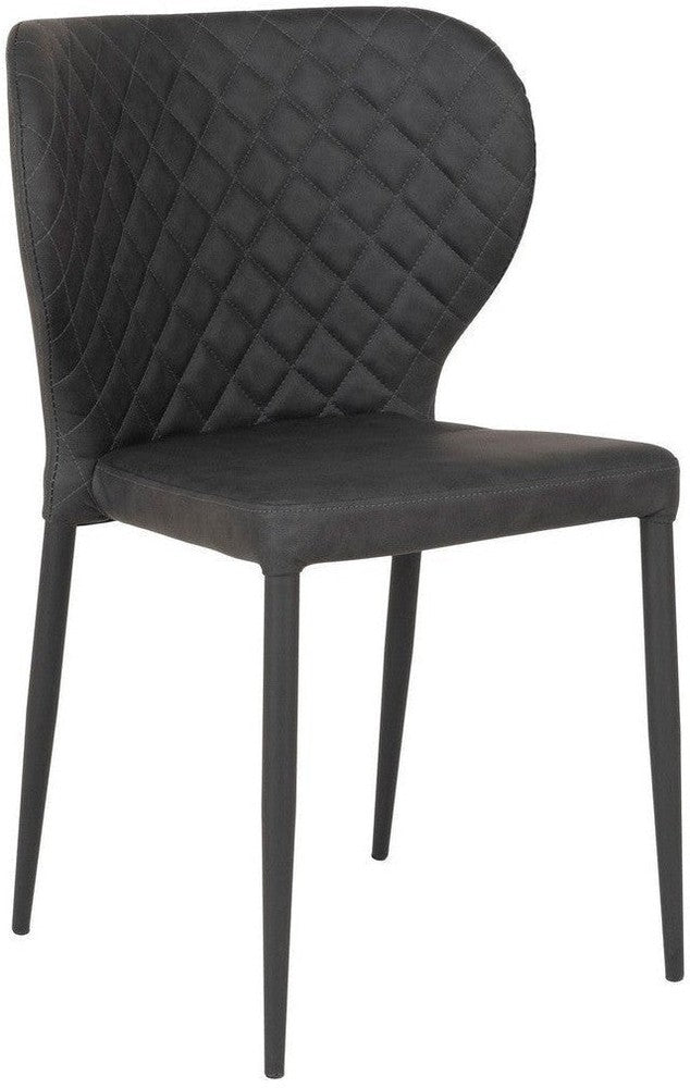 House Nordic Pisa Dining Chair In Pu, Dark Grey With Black Legs, Hn1221