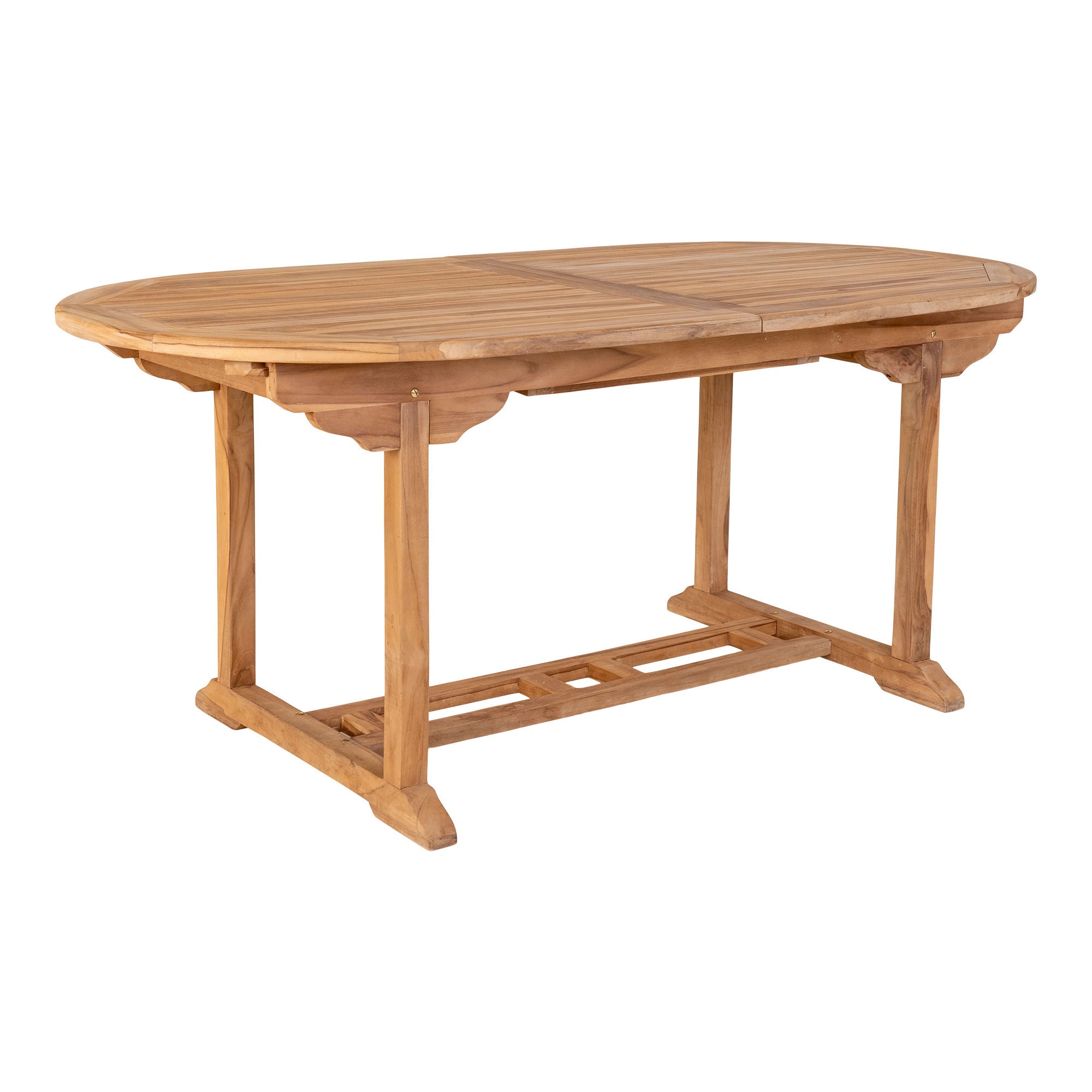 House Nordic Salamanca Extendable Dining Table In Teak Wood, Nature, 90x180/240x75 Cm