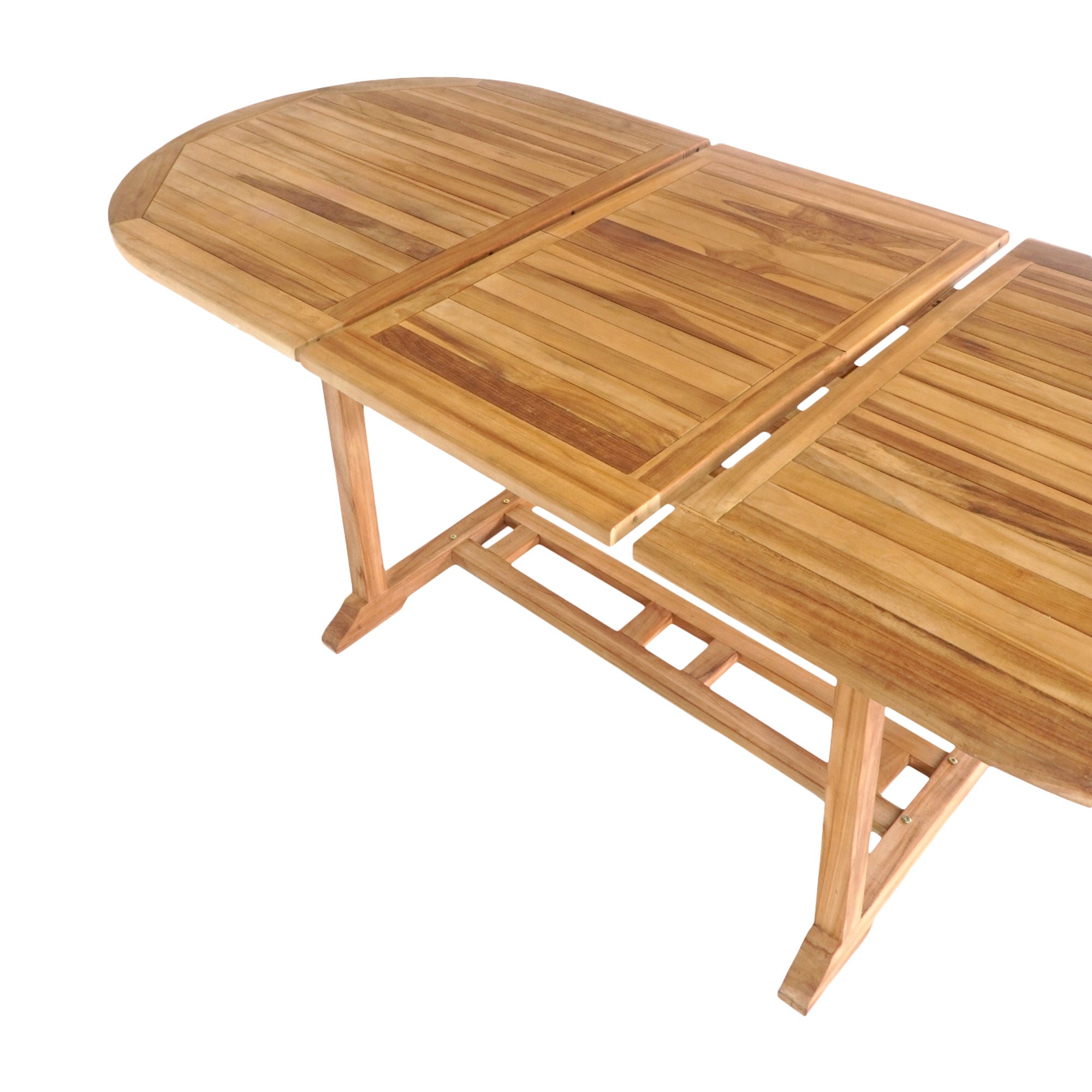 House Nordic Salamanca Extendable Dining Table In Teak Wood, Nature, 90x180/240x75 Cm