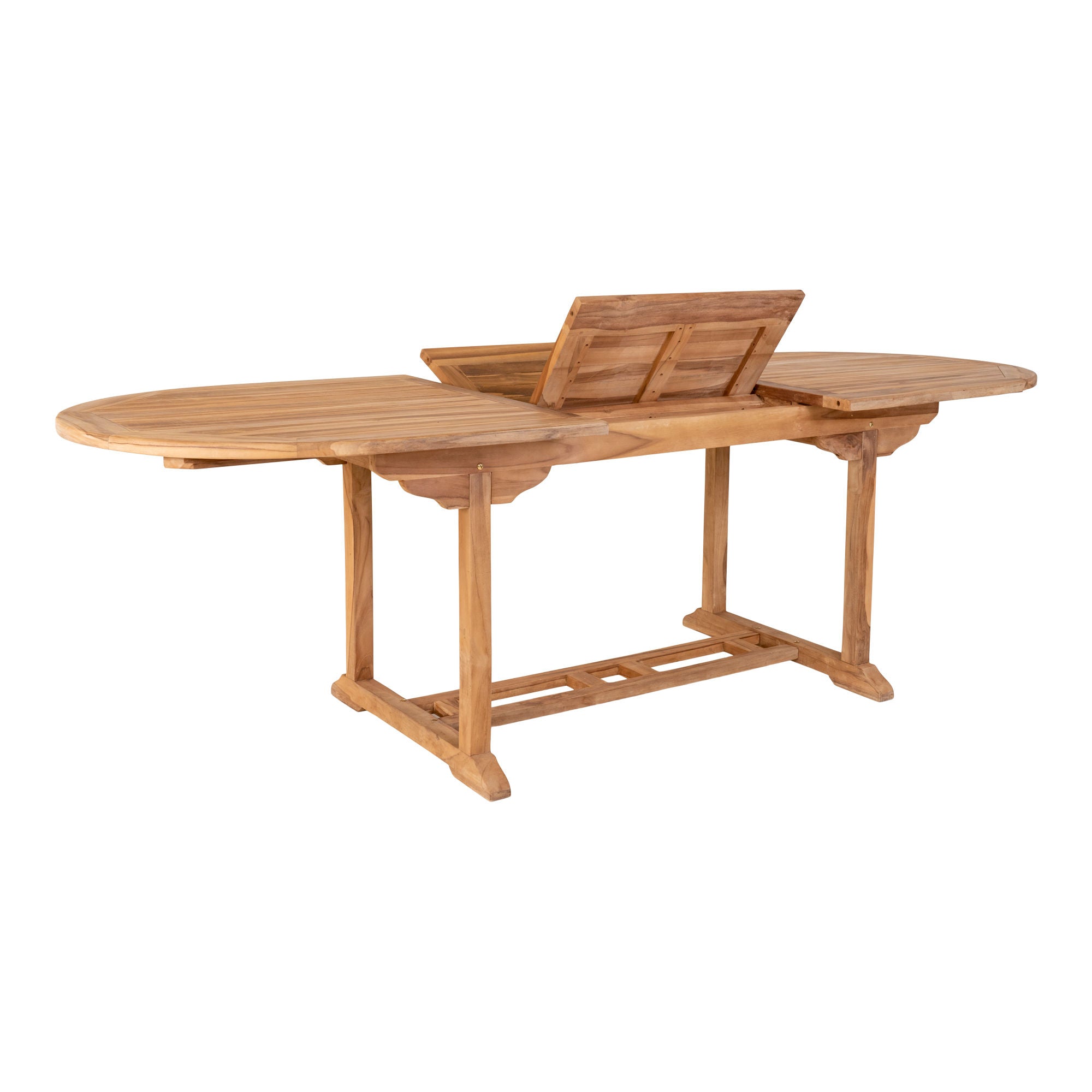House Nordic Salamanca Extendable Dining Table In Teak Wood, Nature, 90x180/240x75 Cm