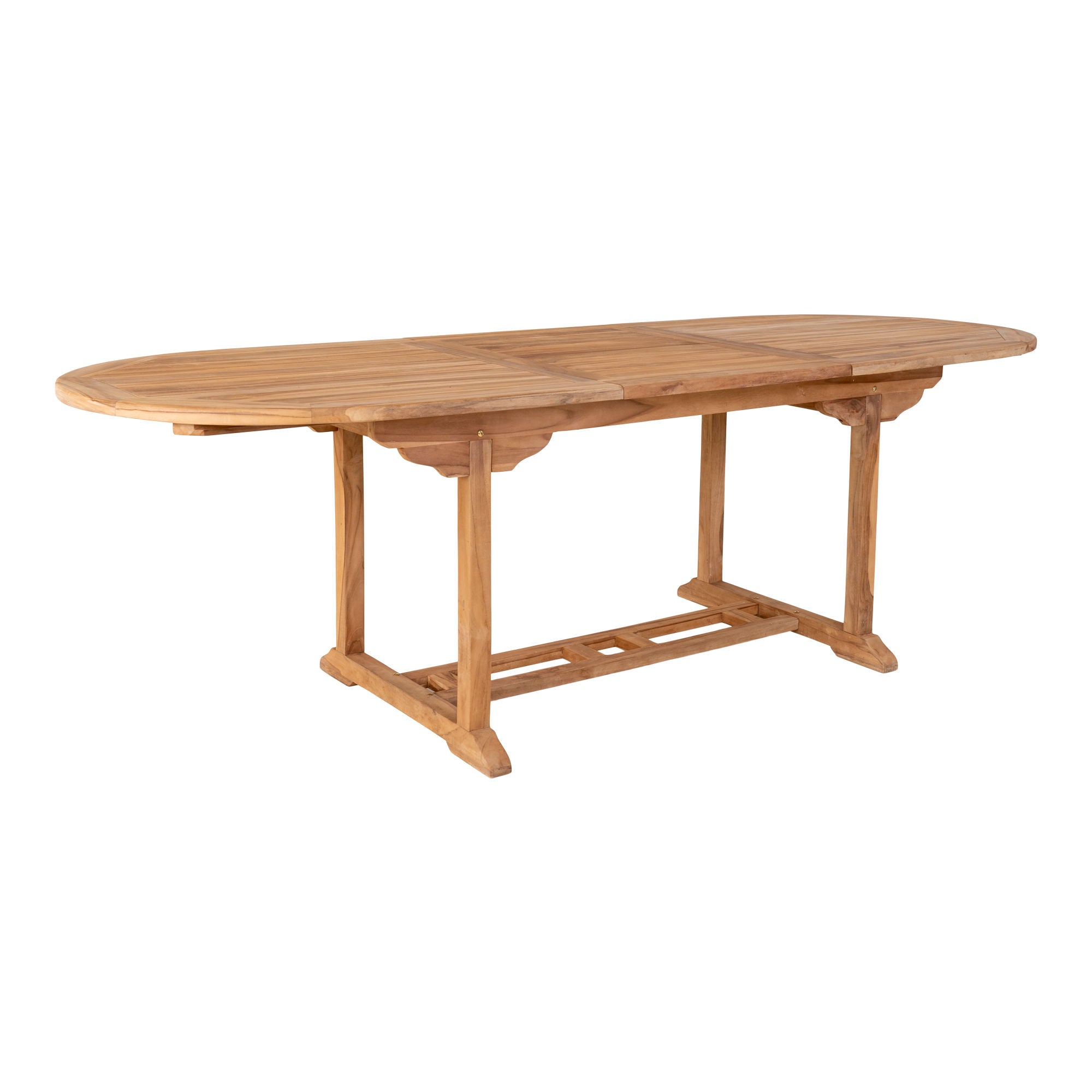 House Nordic Salamanca Extendable Dining Table In Teak Wood, Nature, 90x180/240x75 Cm