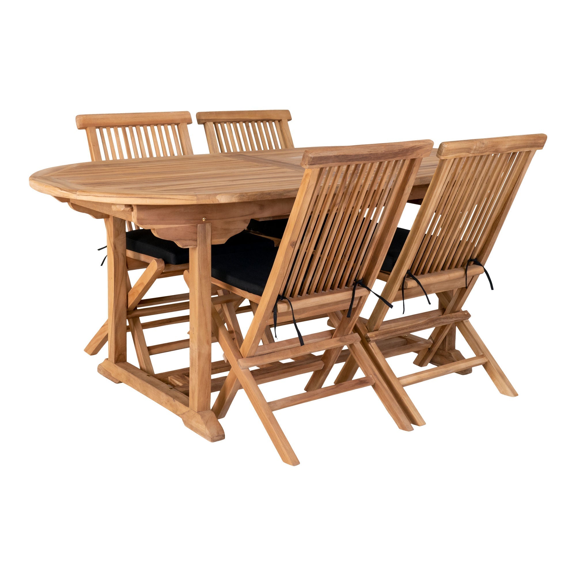 House Nordic Salamanca Extendable Dining Table In Teak Wood, Nature, 90x180/240x75 Cm