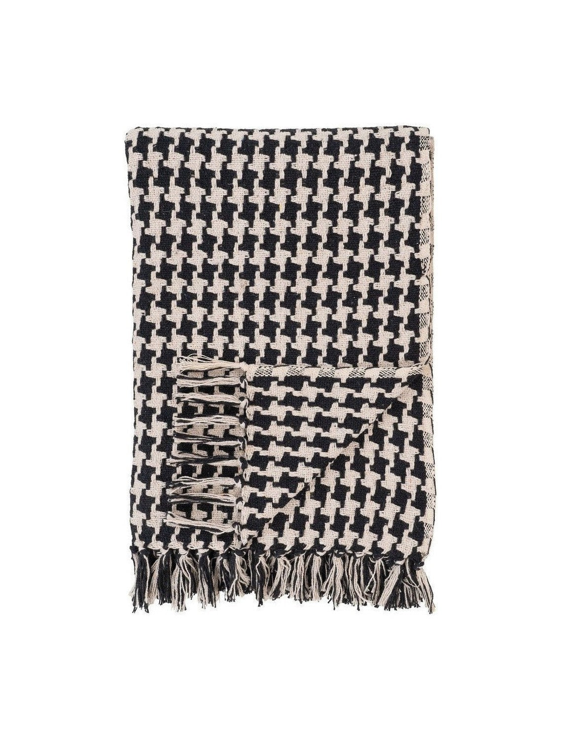 House Nordic Side Plaid, Black/Beige, 130x180 Cm