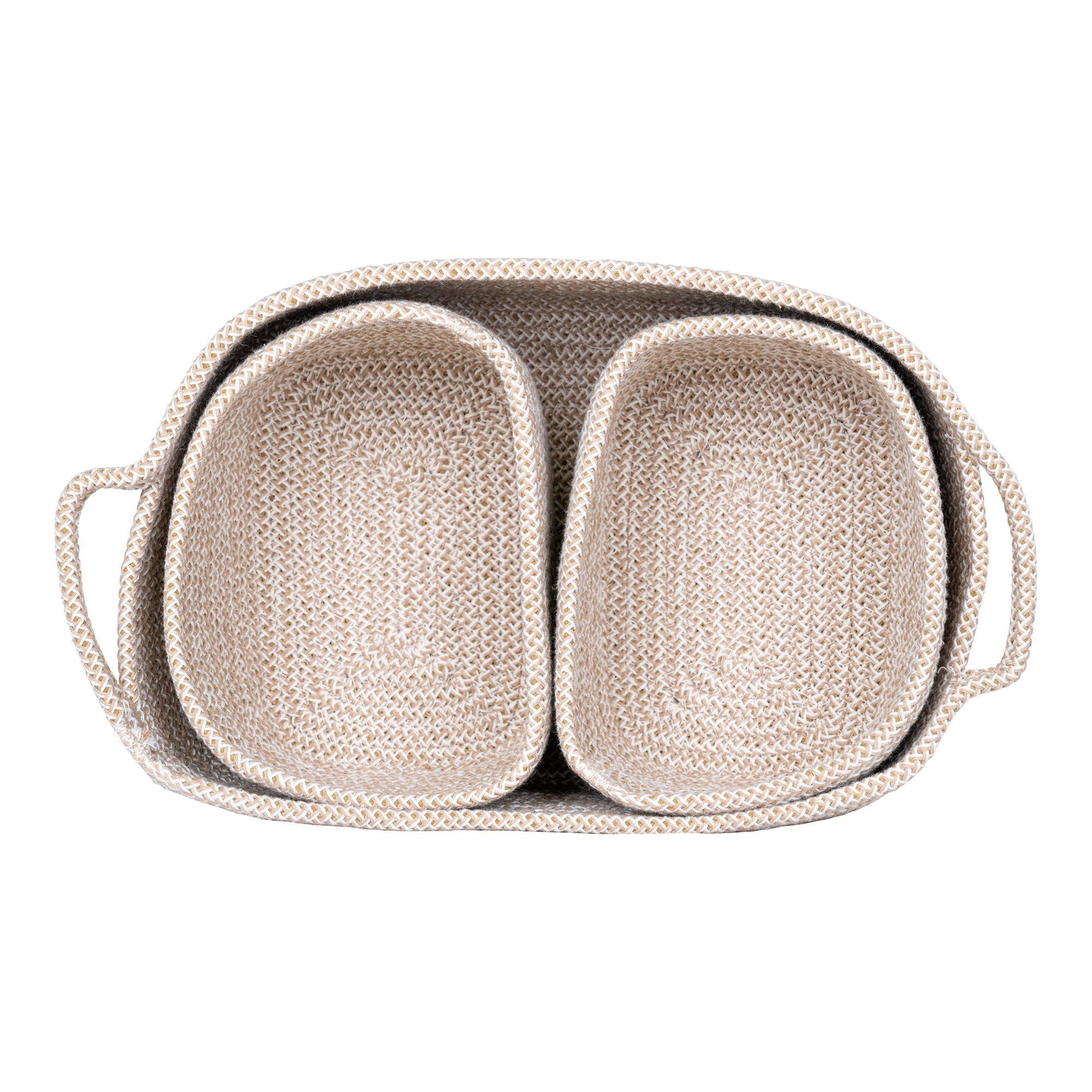 House Nordic Teixo Baskets, Cotton, Beige, Set Of 3