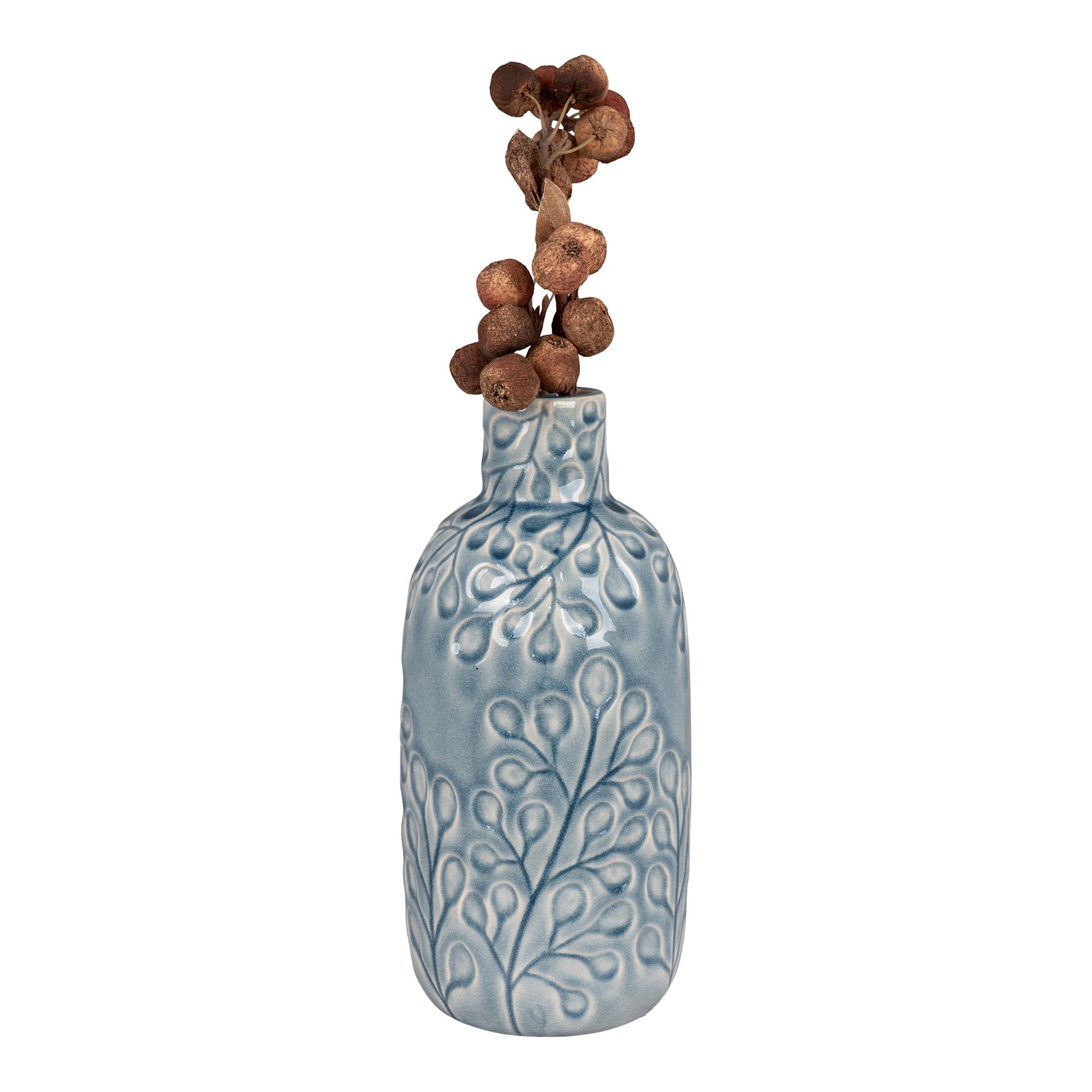 House Nordic Vase, Ceramic, Blue, ø12x26 Cm