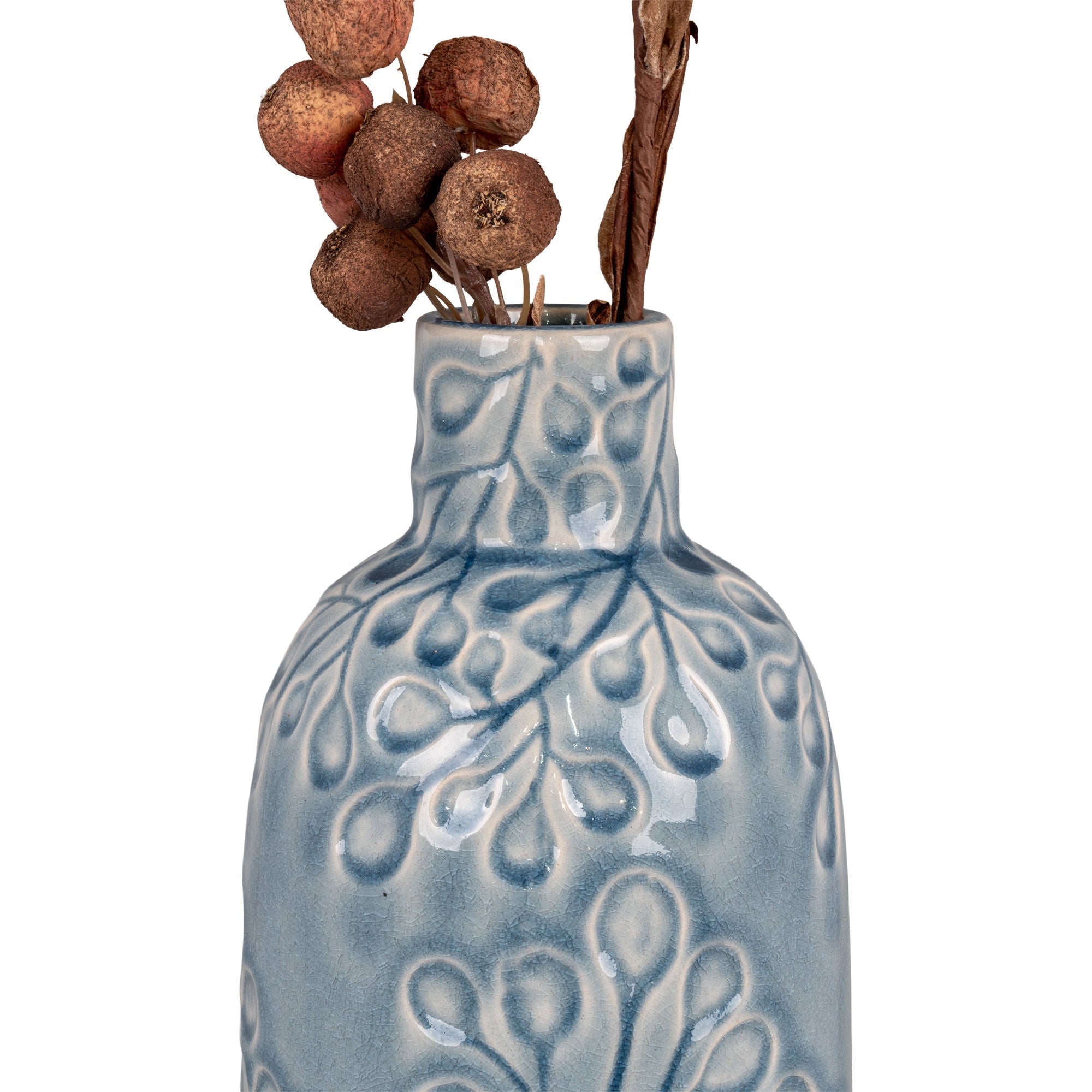 House Nordic Vase, Ceramic, Blue, ø12x26 Cm