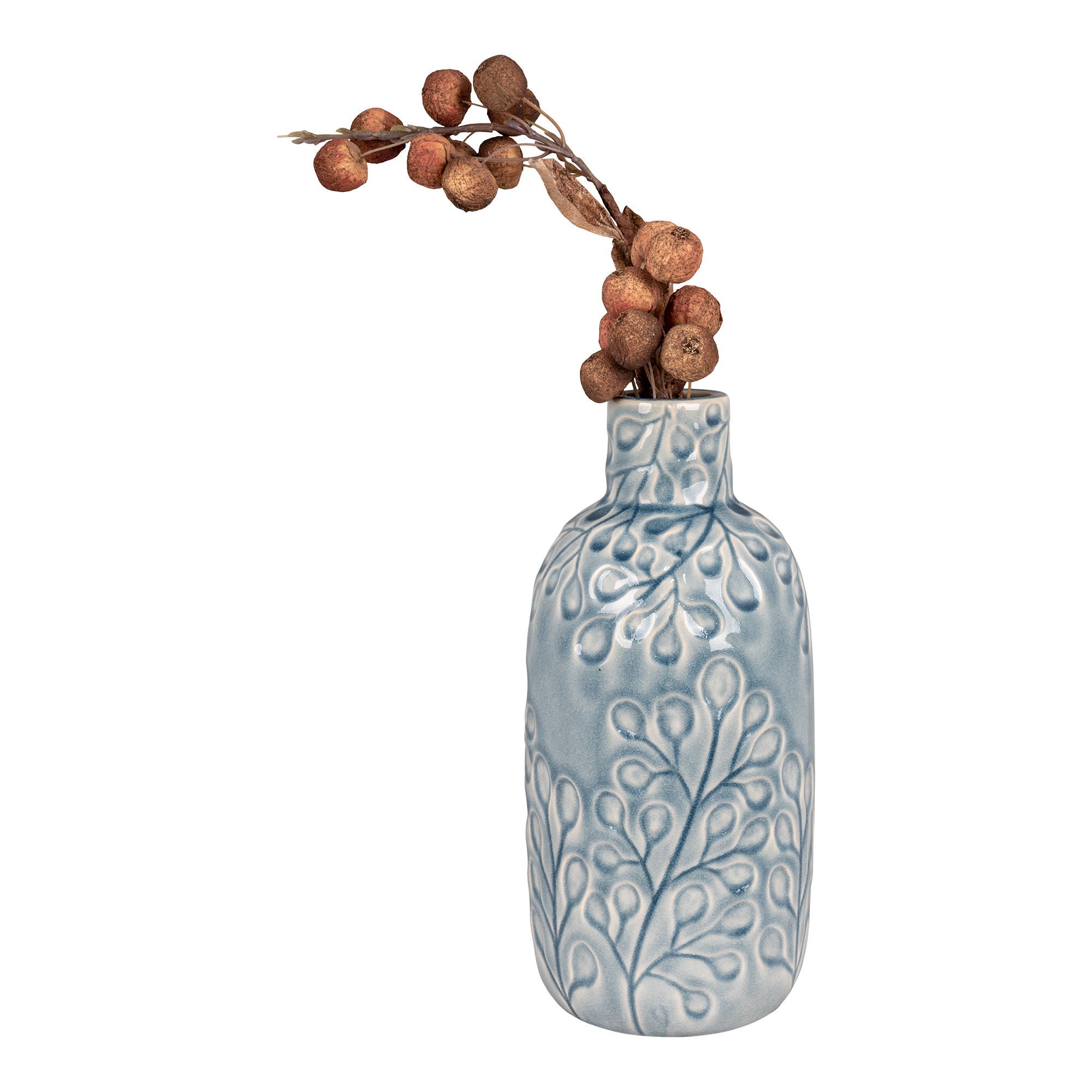 House Nordic Vase, Ceramic, Blue, ø12x26 Cm