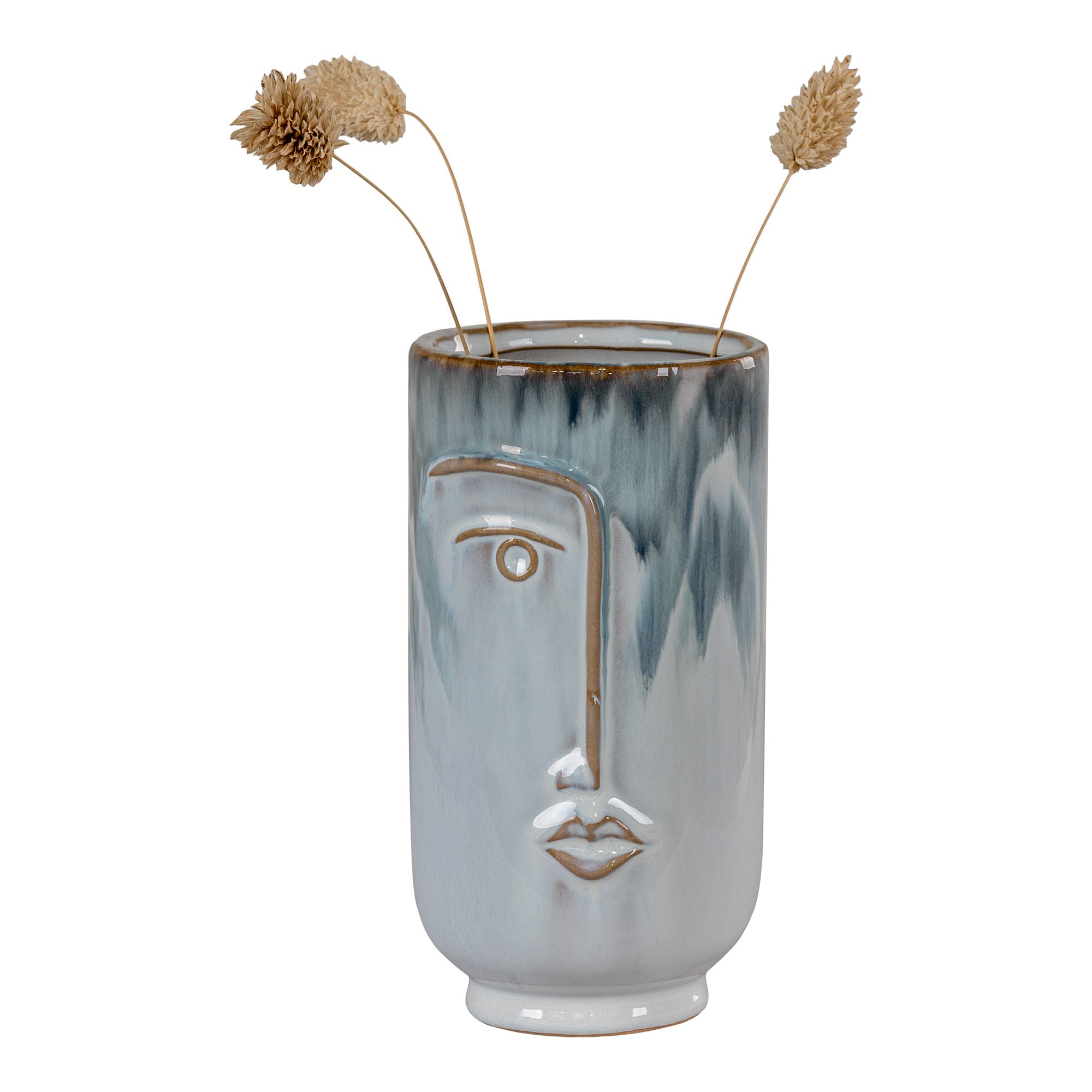 House Nordic Vase, Ceramic, Blue, ø9,5x17 Cm