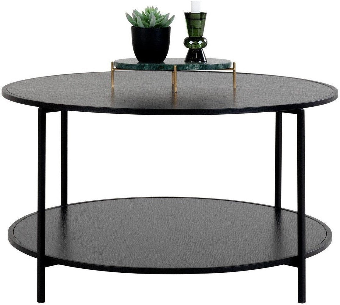 House Nordic Vita Coffee Table, Black, Black Frame, ø80x45 Cm