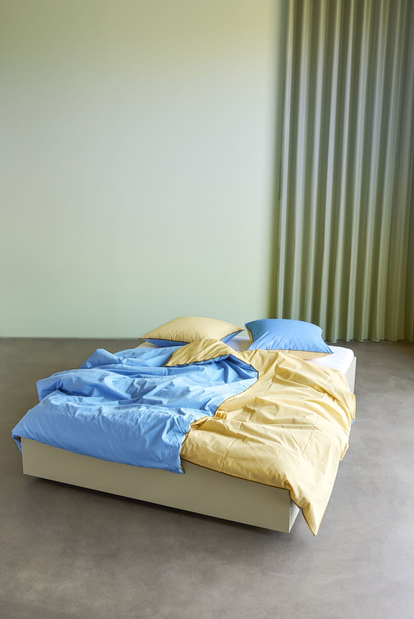 [product_category]-Hübsch Aki Bed Linen 80/200 Blue/Yellow-Hübsch-5712772114858-061407-HUB-10