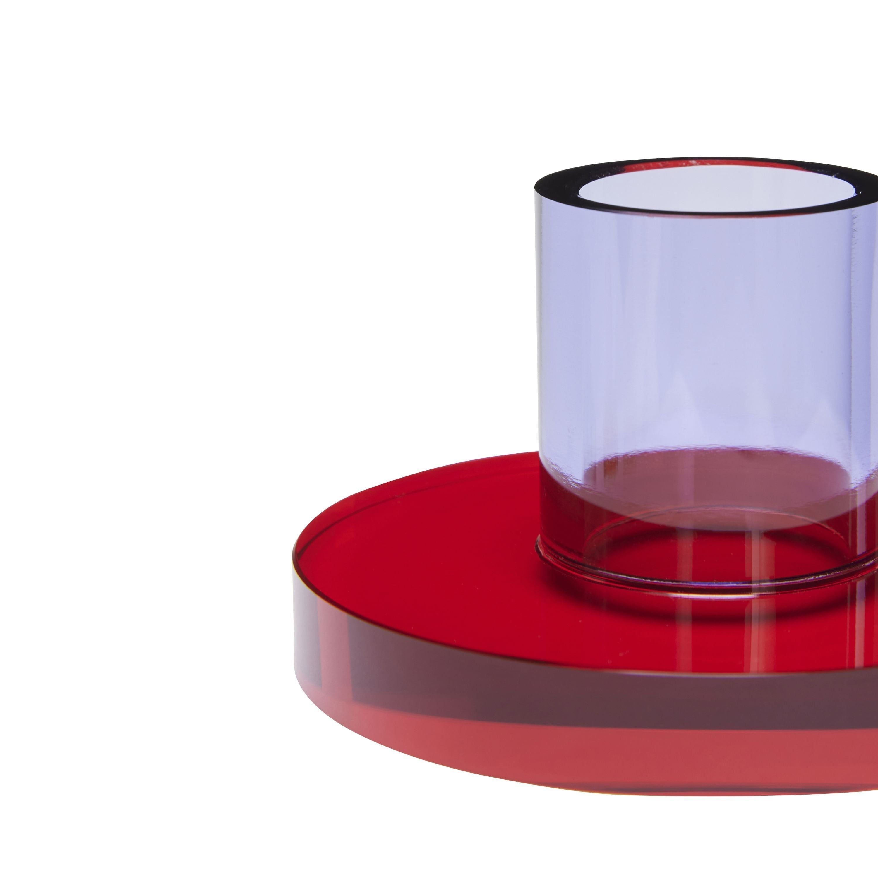 [product_category]-Hübsch Astra Candle Holder Small, Red/Violet-Hübsch-5712772129951-991701-HUB-26