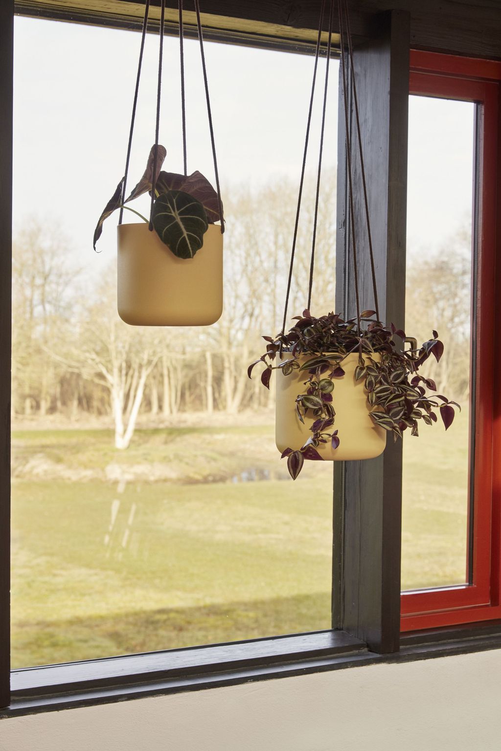 Hübsch Bloom Hanging Pots Set With 3 Large, Brown