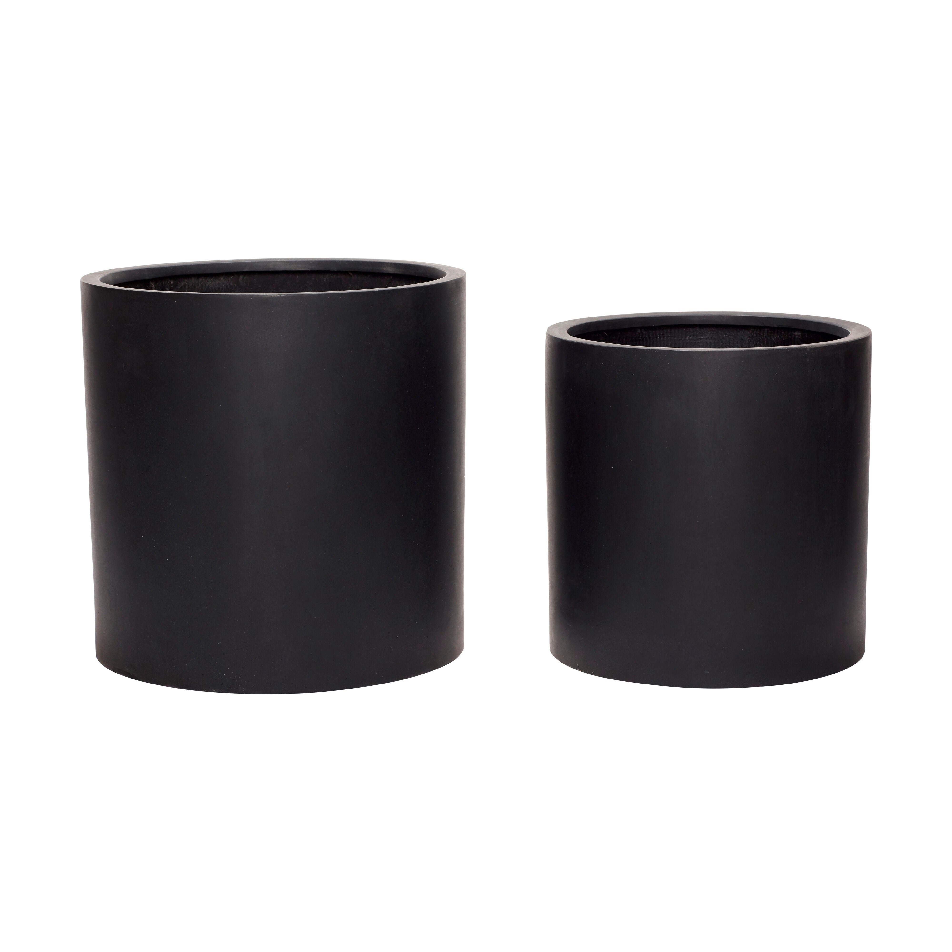 [product_category]-Hübsch Desert Pots Black (Set Of 2)-Hübsch-5712772058725-850401-HUB-1