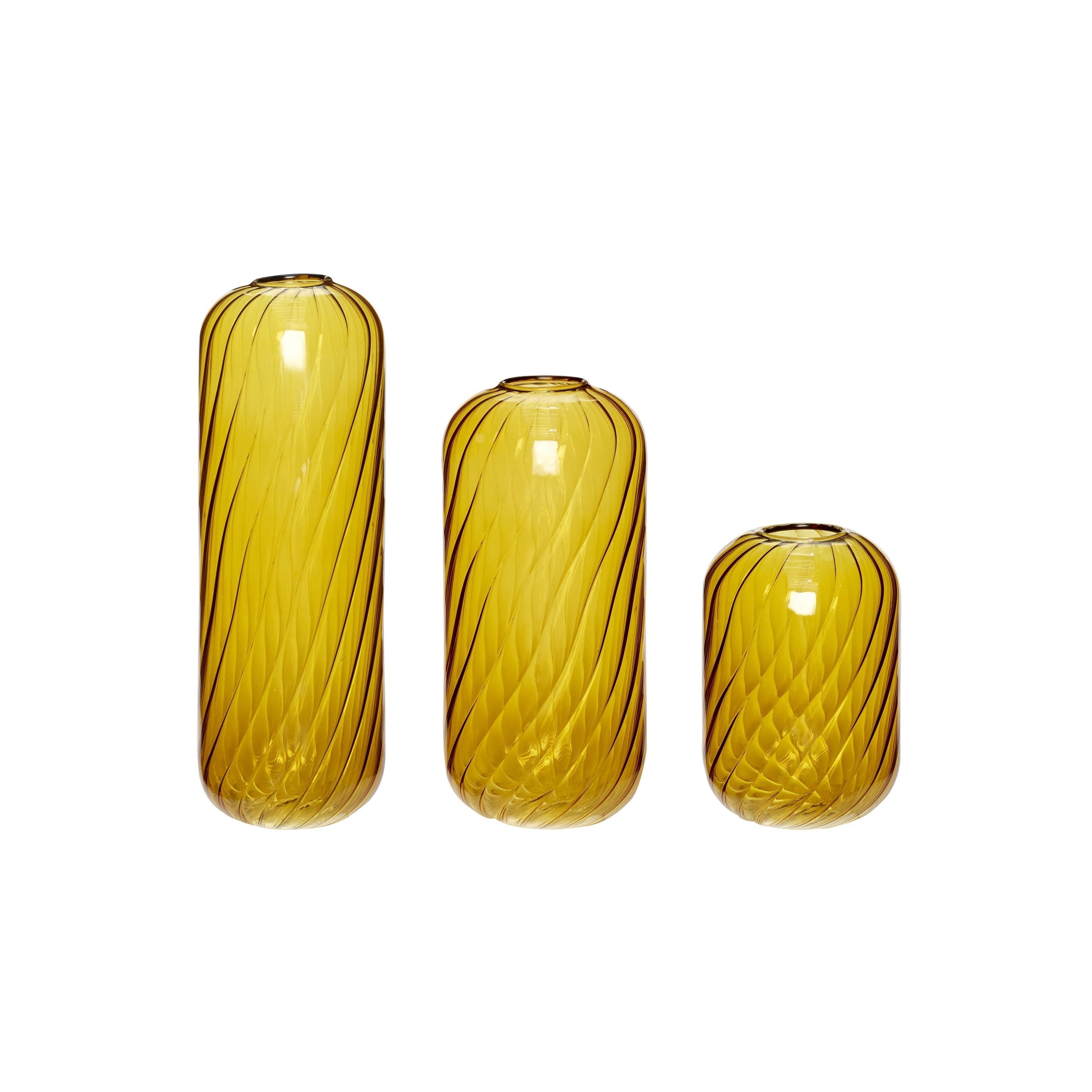 [product_category]-Hübsch Fleur Vase Glass Amber S/3-Hübsch-5712772102589-661203-HUB-1