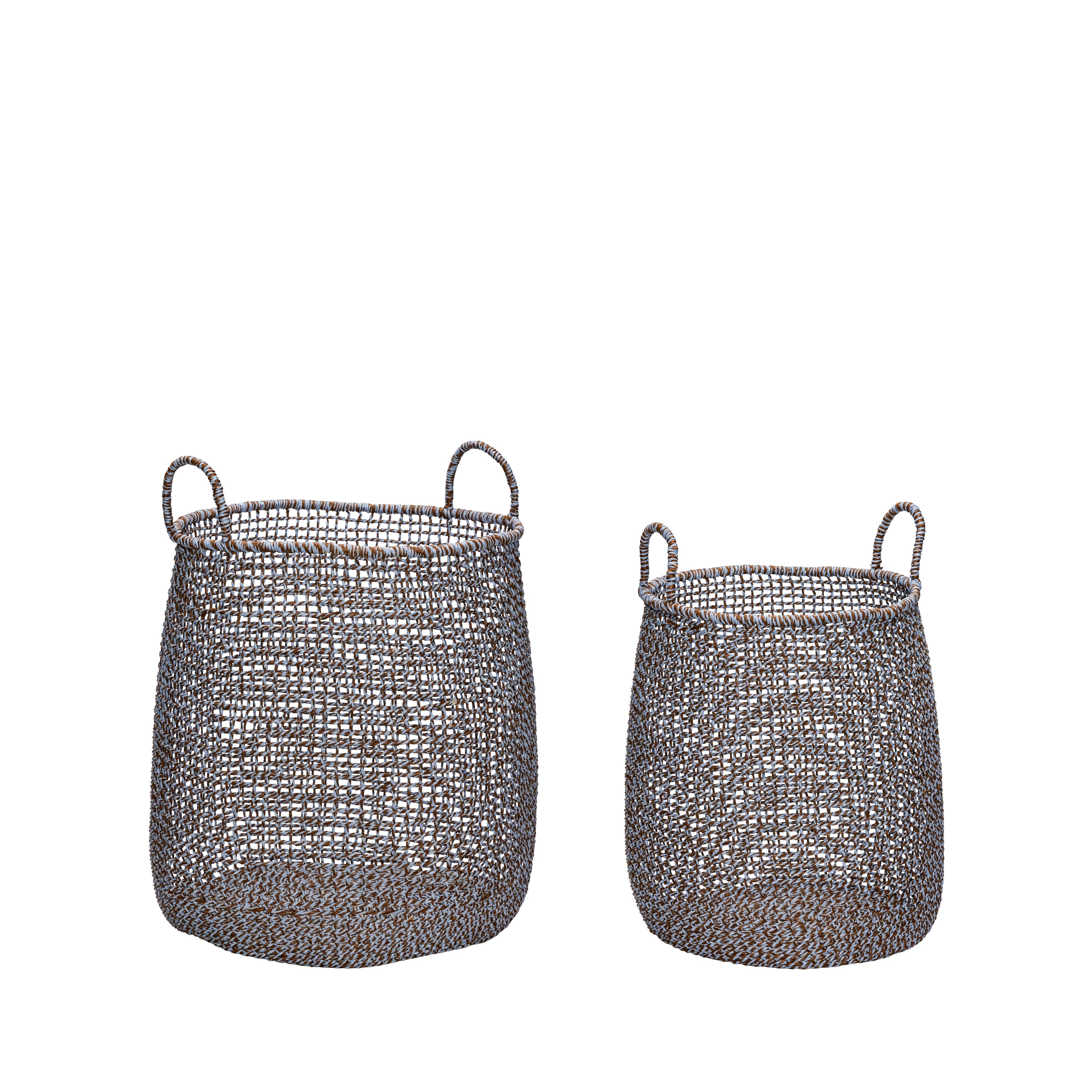 [product_category]-Hübsch Mist Baskets Brown/Blue (Set Of 2)-Hübsch-5712772122921-511501-HUB-1