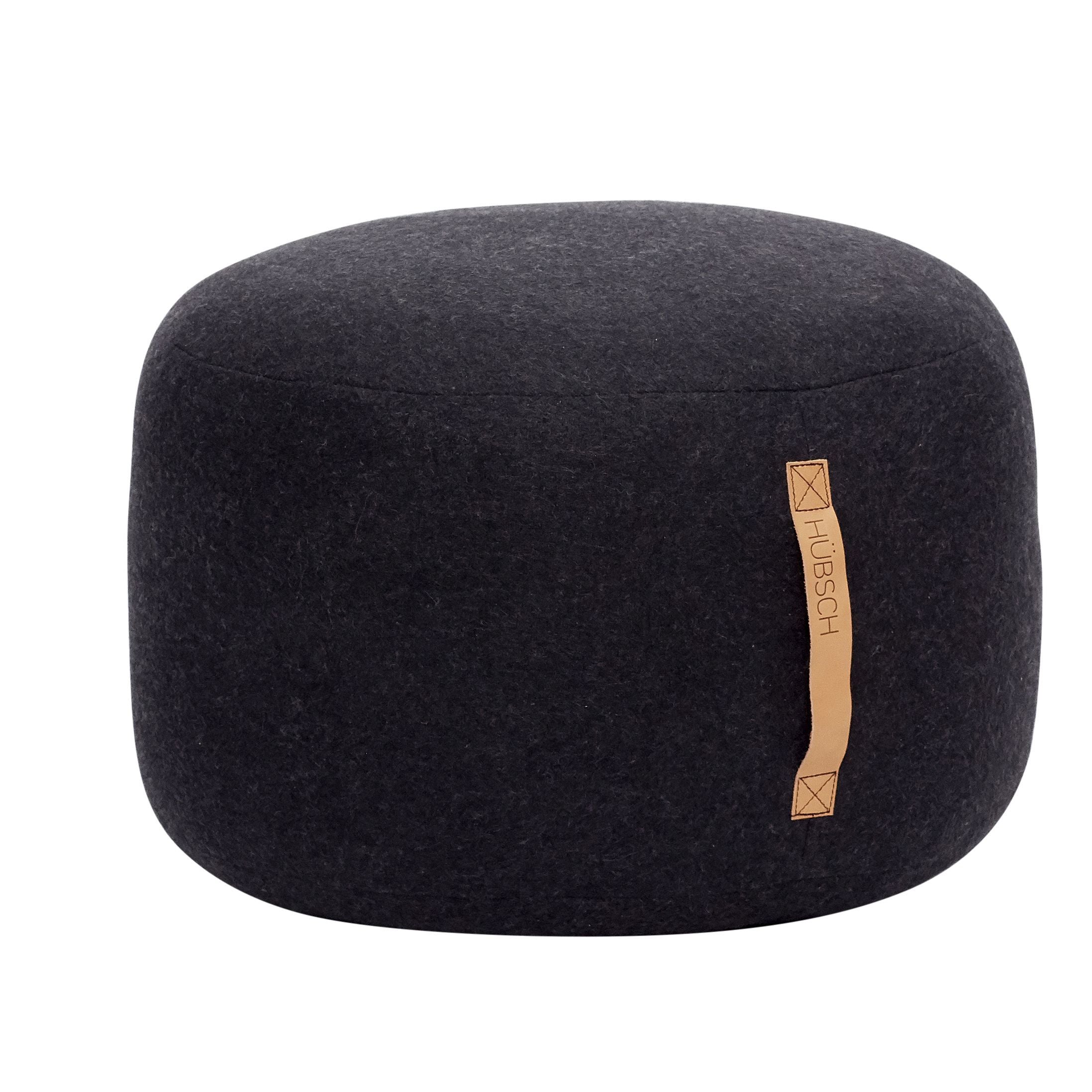 [product_category]-Hübsch Mochi Pouffe ø50, Dark Grey-Hübsch-5712772060452-700503-HUB-1