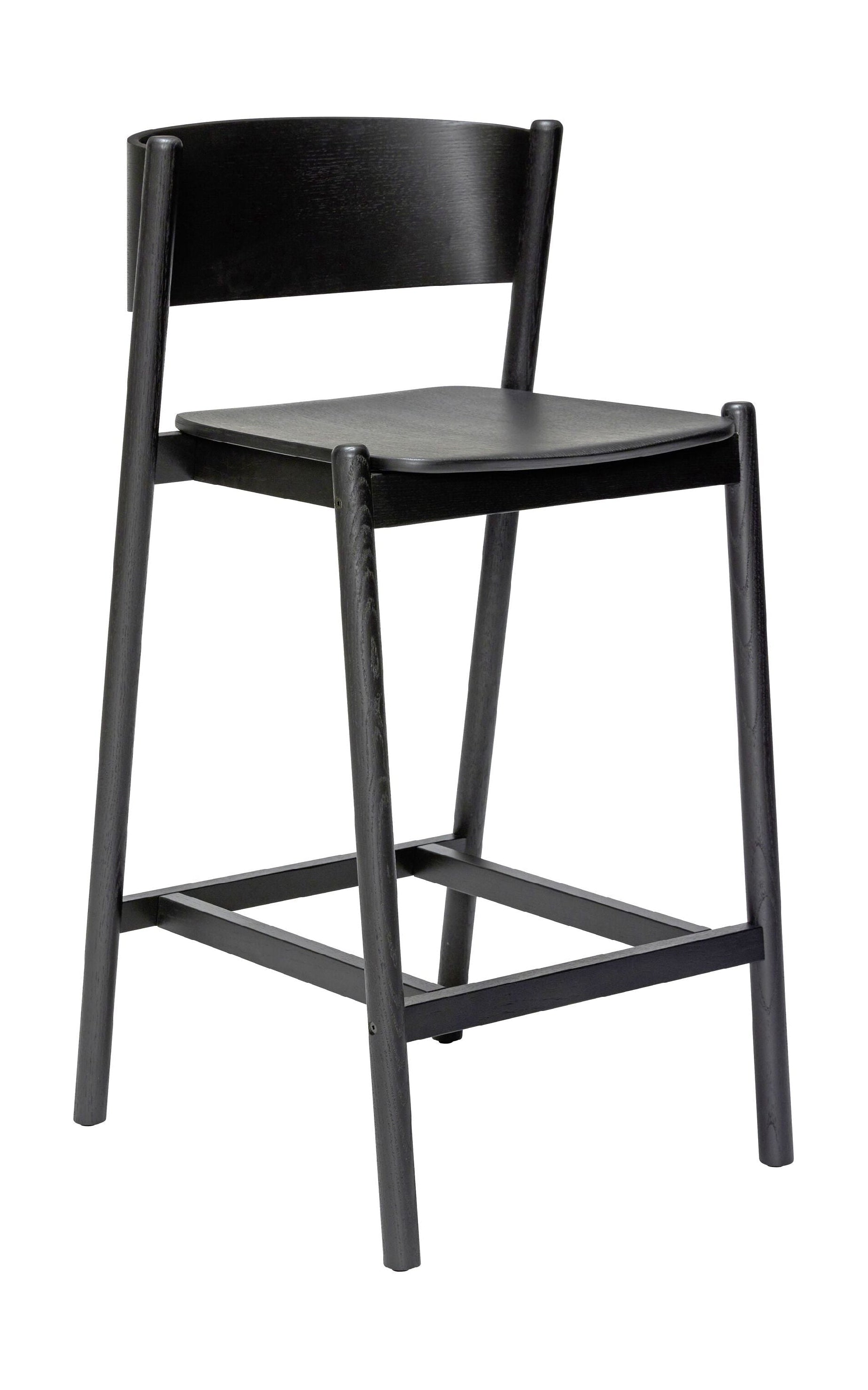 Taburete de bar oblicuo de Hübsch, negro