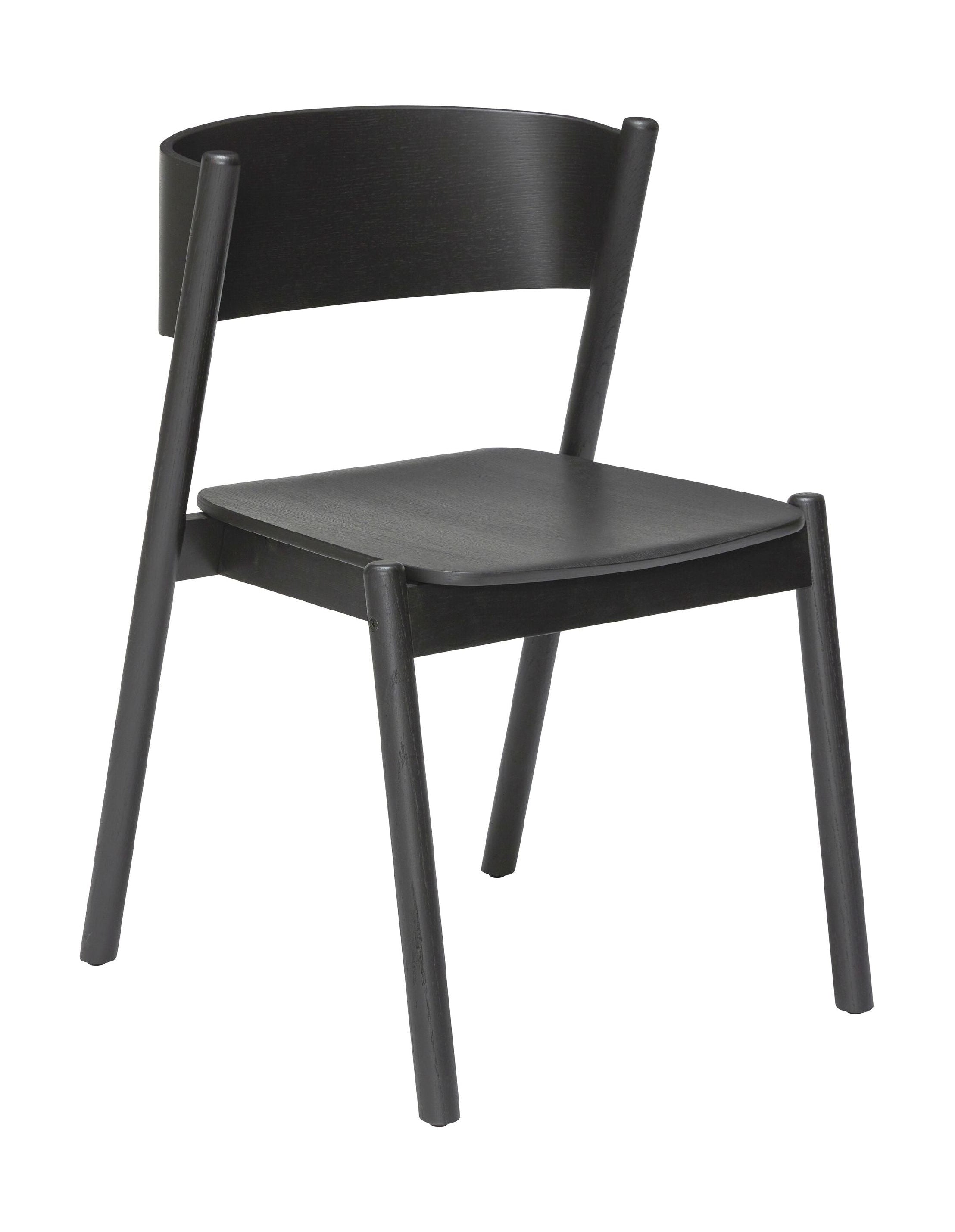 Silla de comedor oblicua de Hübsch, negro