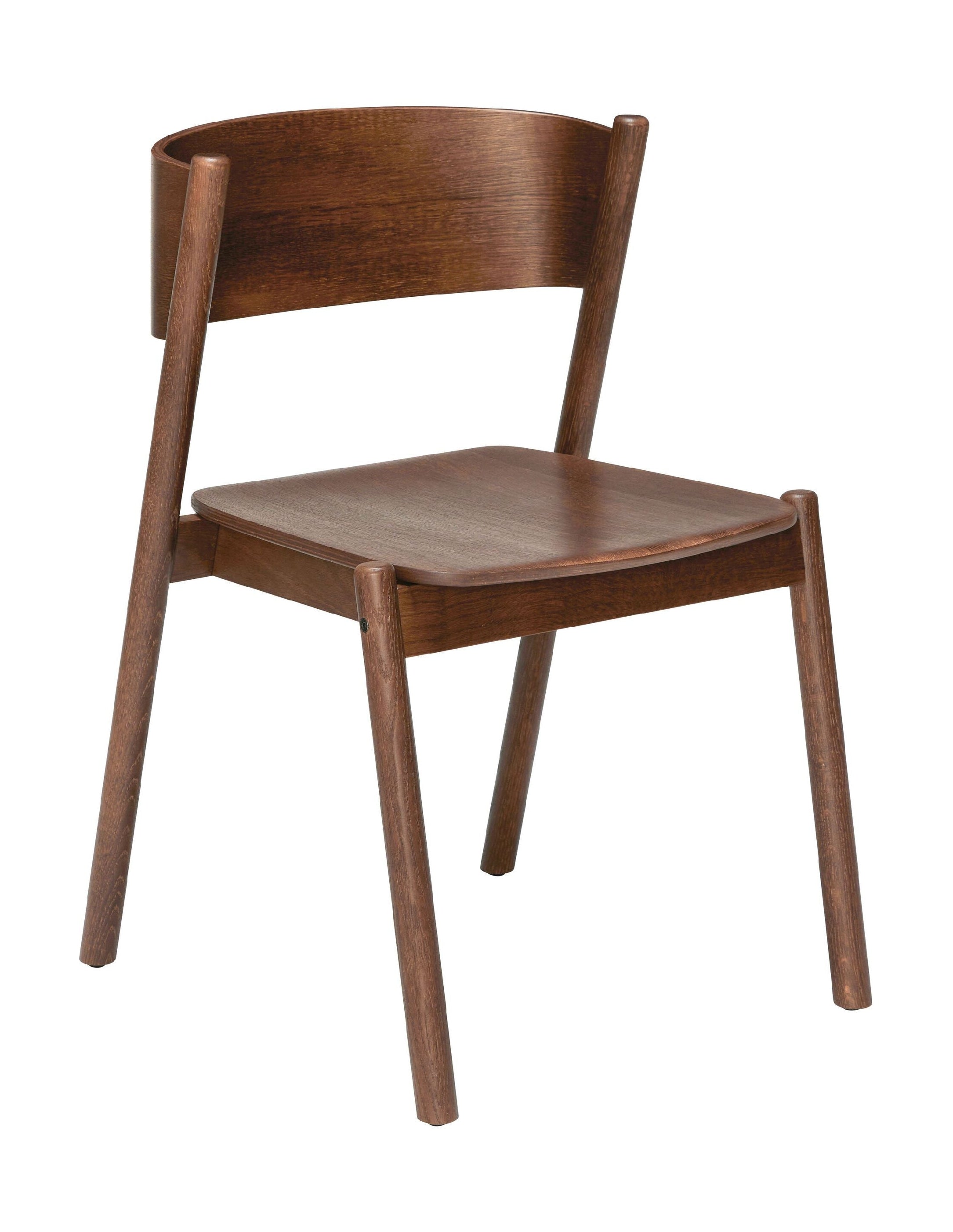 Silla de comedor oblicua de Hübsch, marrón oscuro