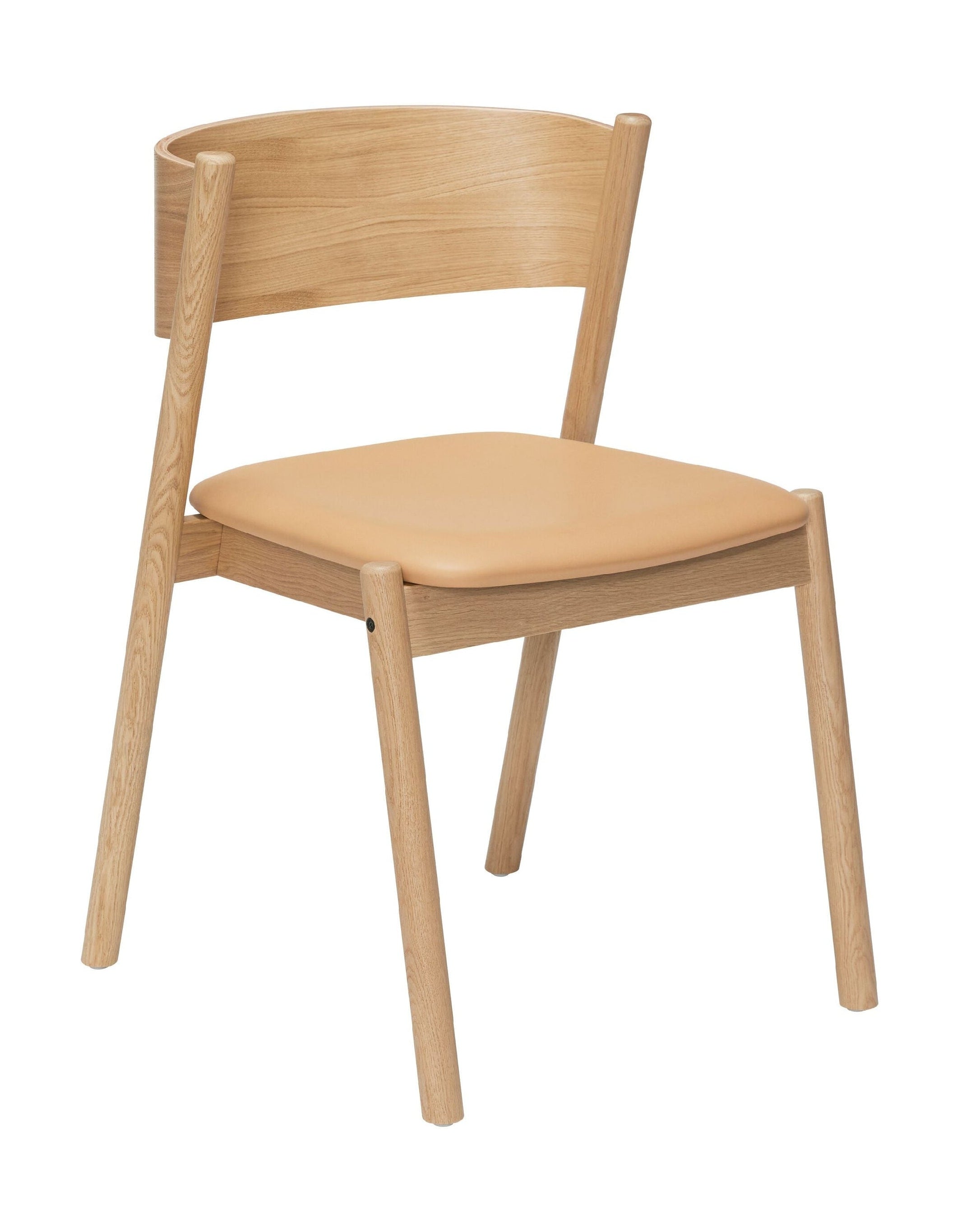 Silla de comedor oblicua de Hübsch, asiento natural