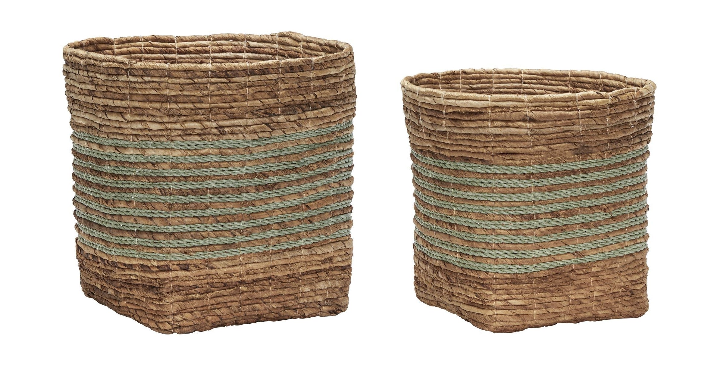 [product_category]-Hübsch Reveal Basket Mint/Natural Set Of 2-Hübsch-5712772130674-171703-HUB-1