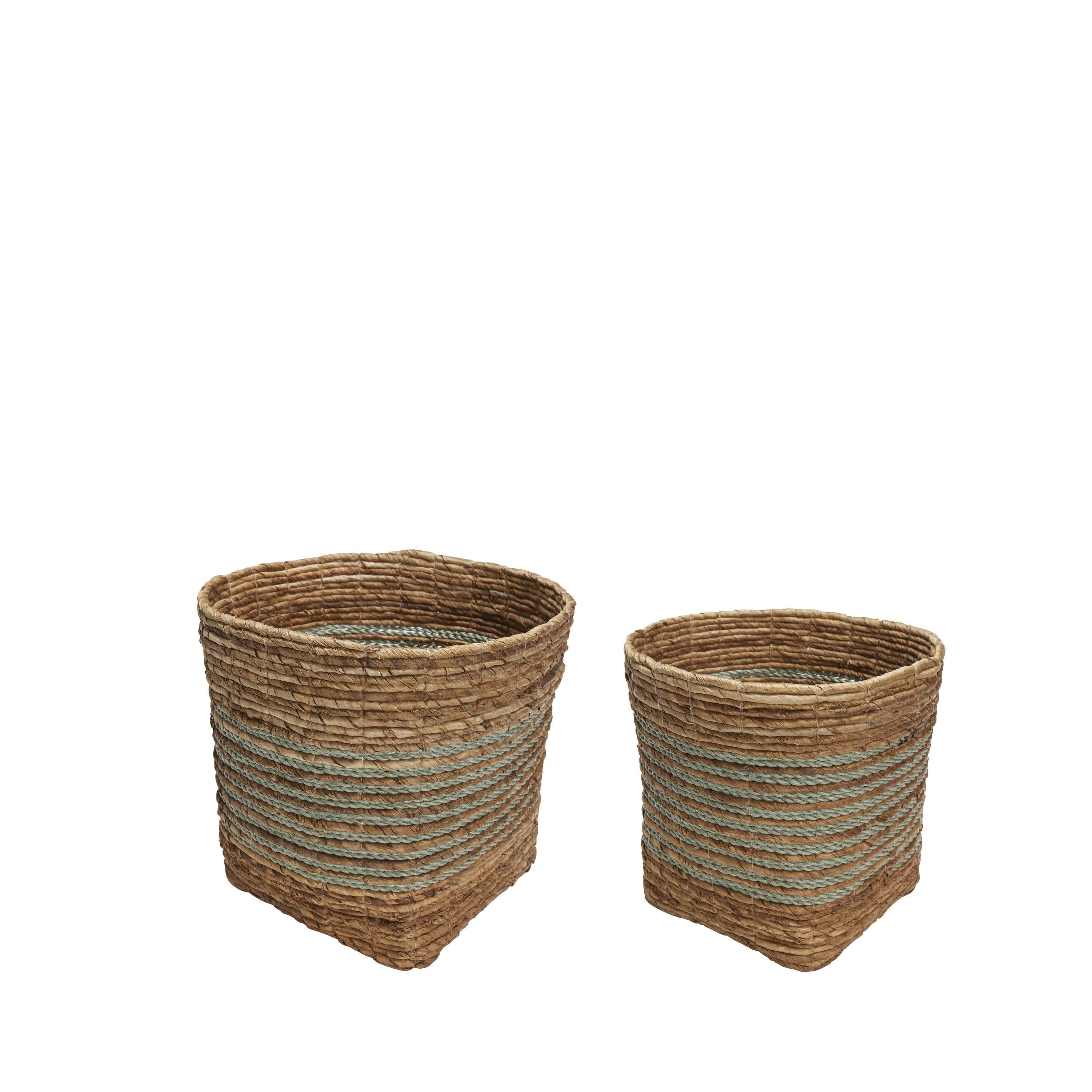 [product_category]-Hübsch Reveal Basket Mint/Natural Set Of 2-Hübsch-5712772130674-171703-HUB-13