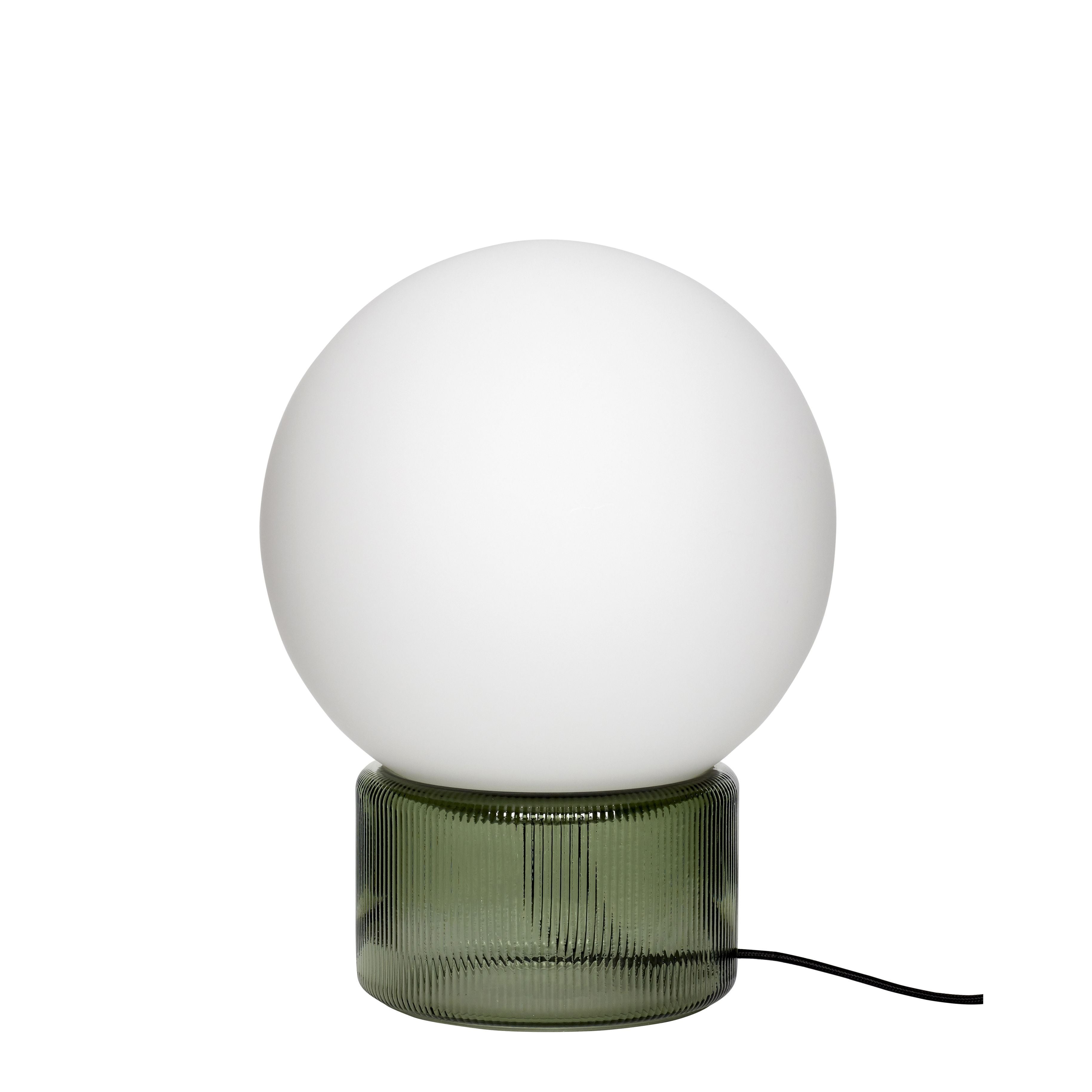 [product_category]-Hübsch Sphere Table Lamp Glass Opal/Green-Hübsch-5712772102077-991201-HUB-1