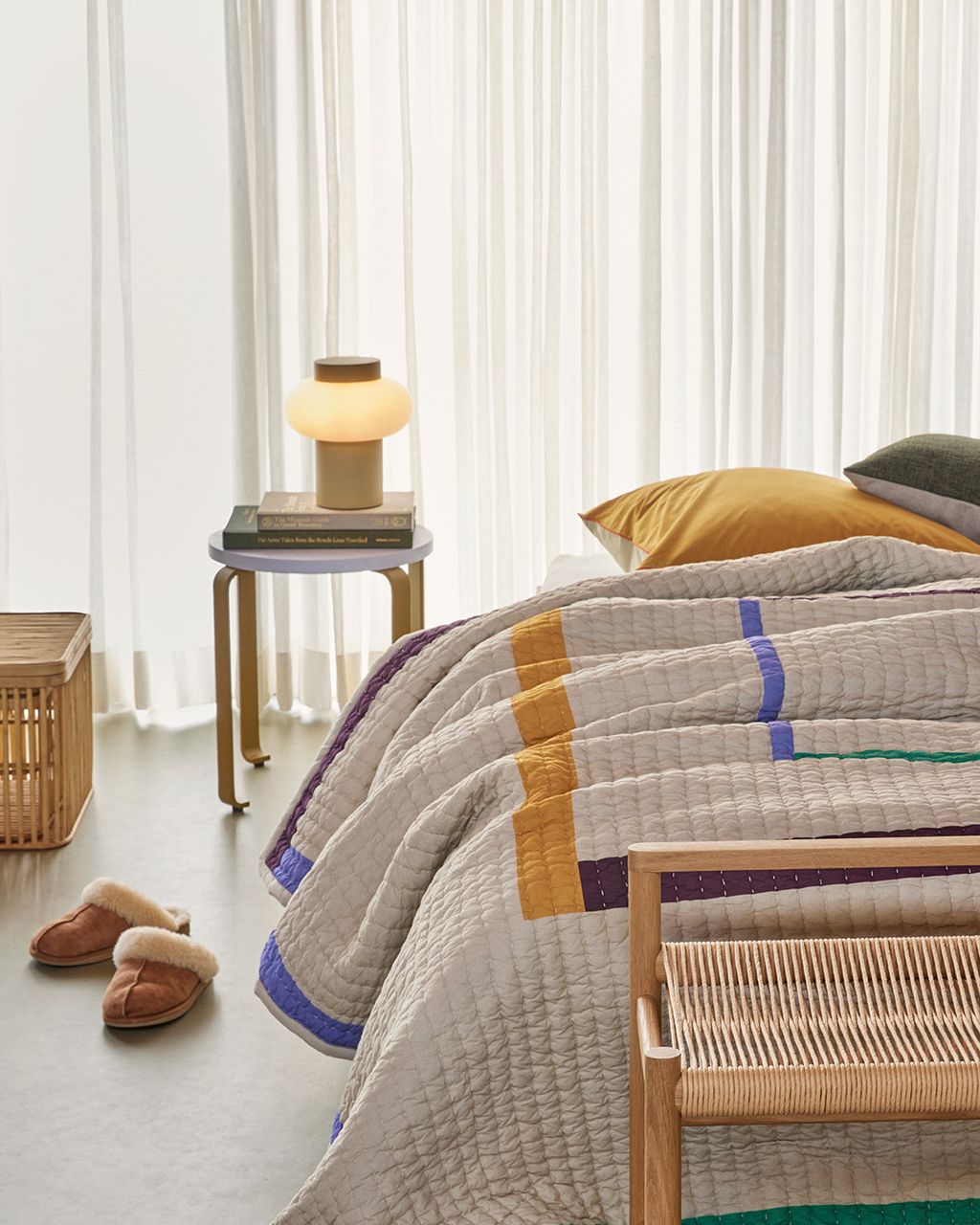 [product_category]-Hübsch Twist Bedspread 260x260 Cm, Multi Coloured/Sand Colours-Hübsch-5712772125960-701603-HUB-5