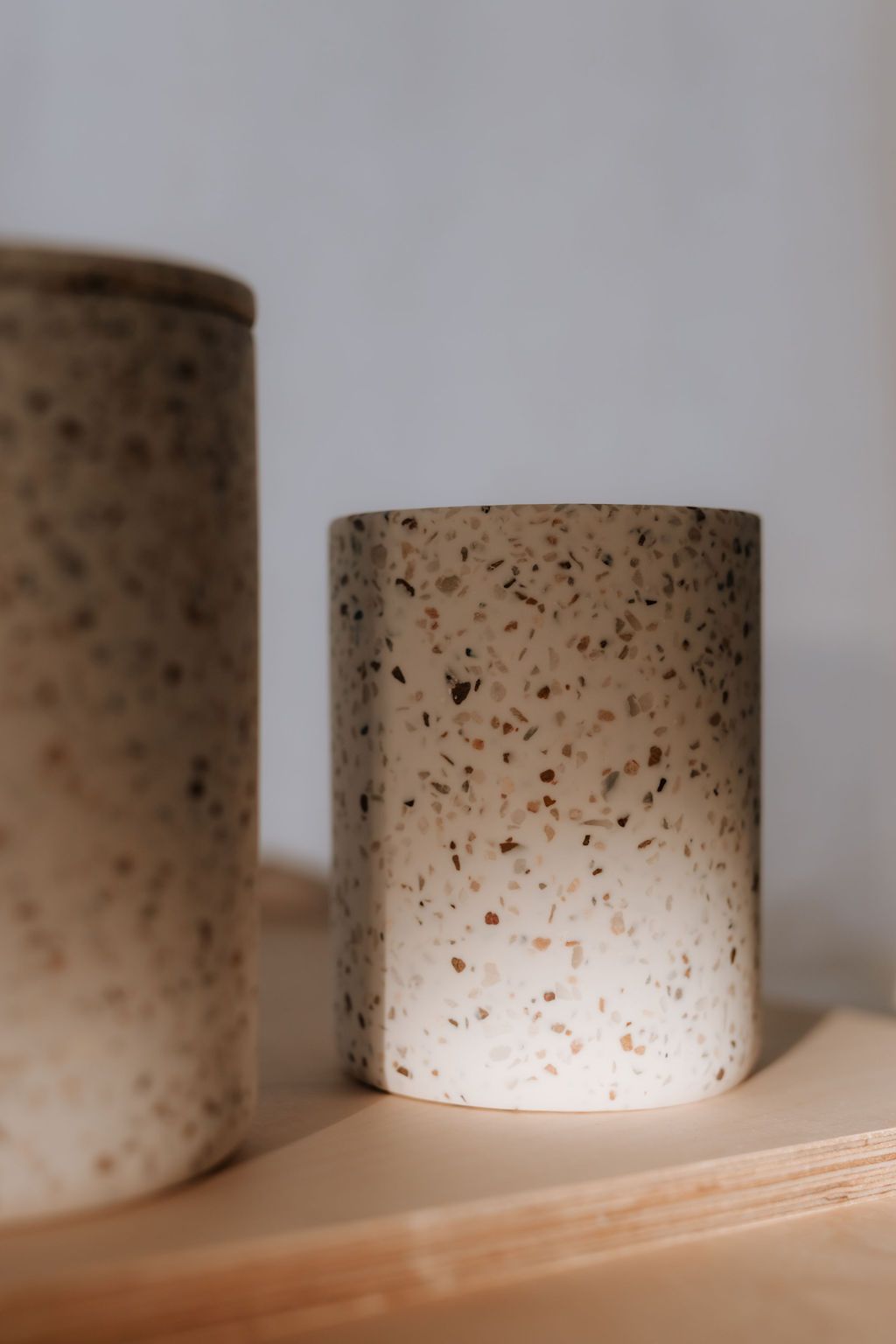 Humdakin Bologna Terrazzo Vase med låg, sort