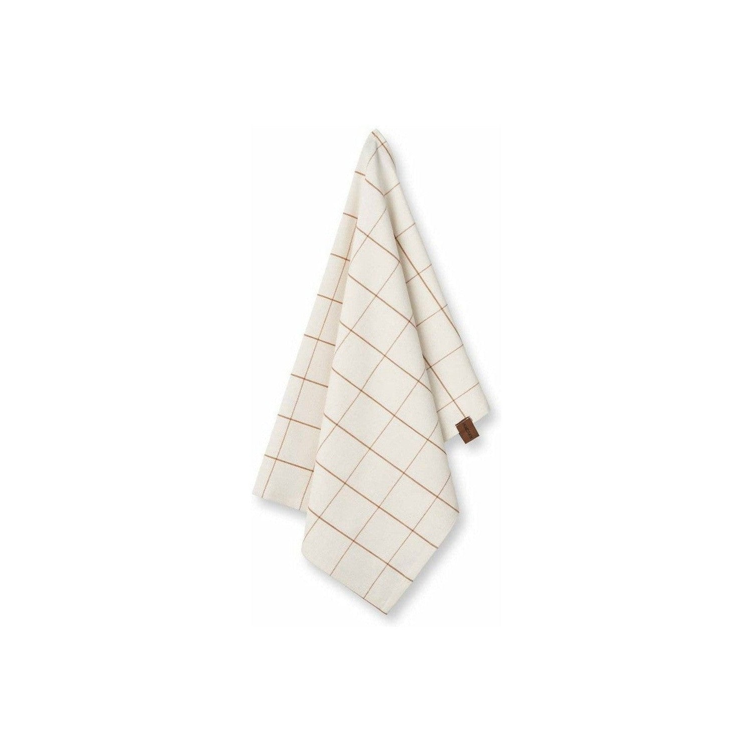 Humdakin Check Tea Towel, Shell/Leaf