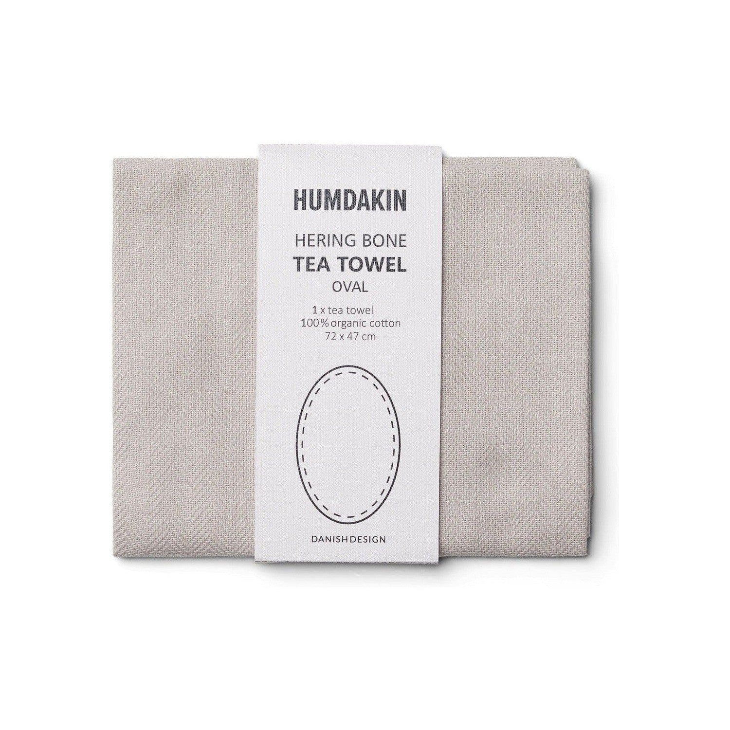 Humdakin Herring Bone Oval Handduk, Light Stone