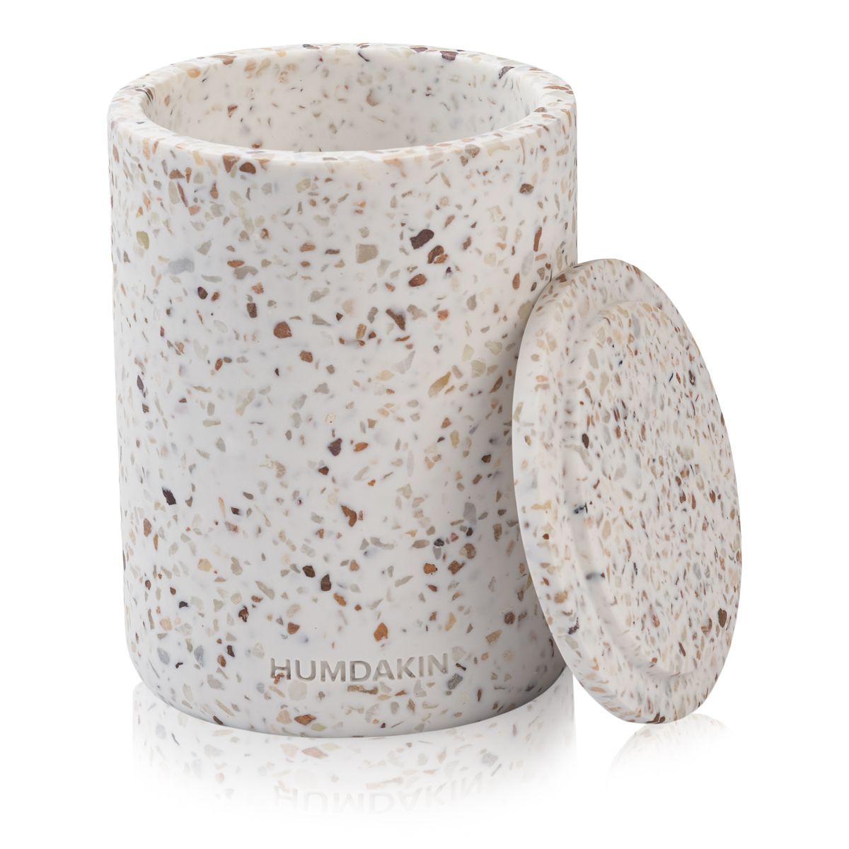 Humdakin Lucca Terrazzo Vase avec couvercle, rouge / beige