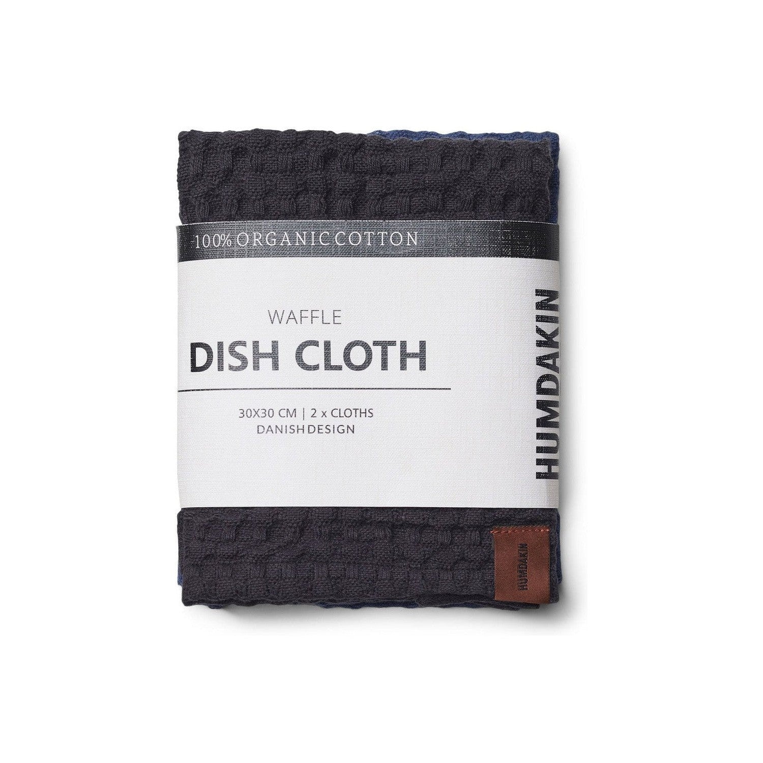 Humdakin Waffle Cloth Coal & Sea Blue, 2 stk