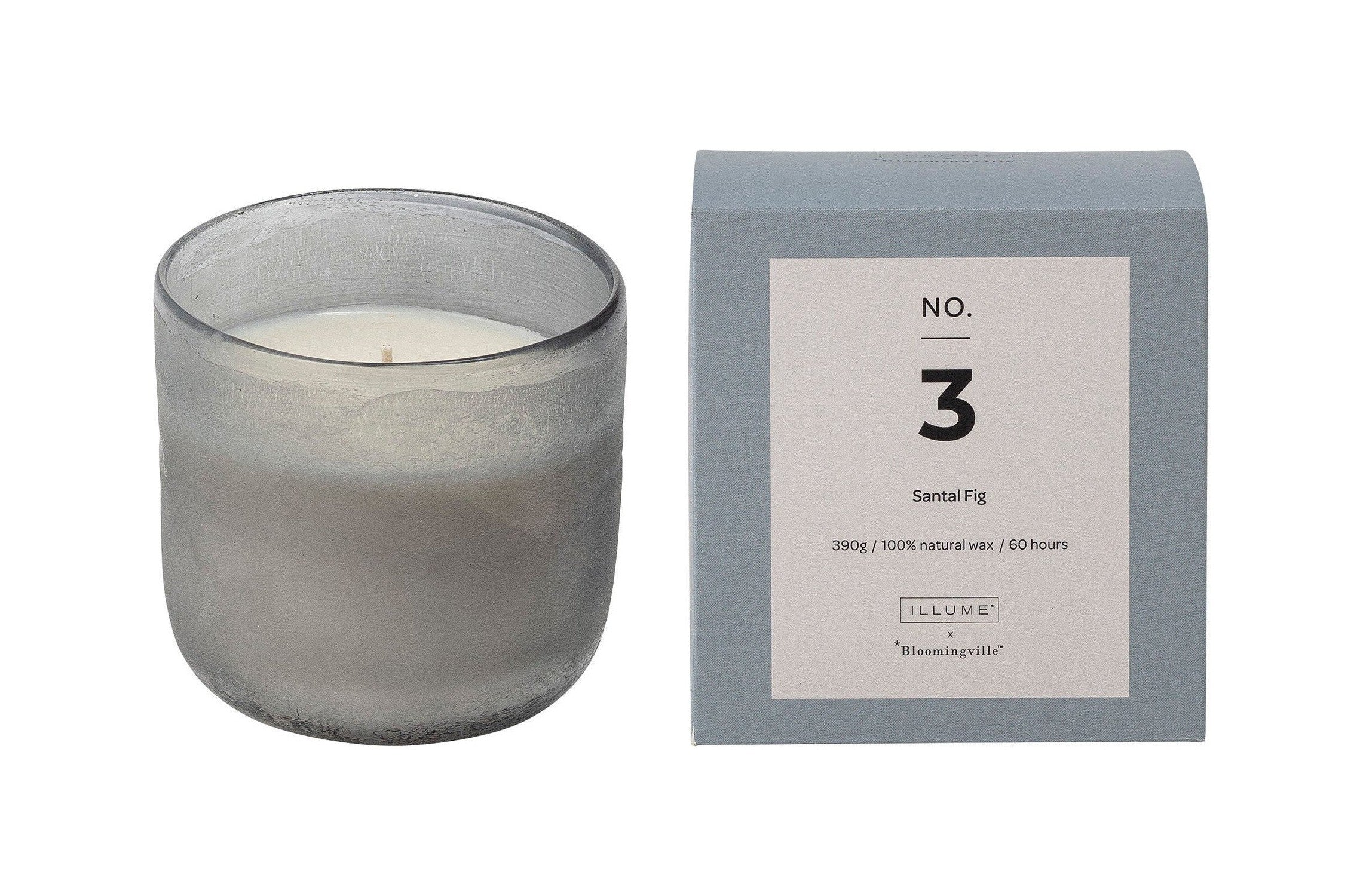 Illume X Bloomingville No.3-Santal Fig Softljus, blått, naturligt vax