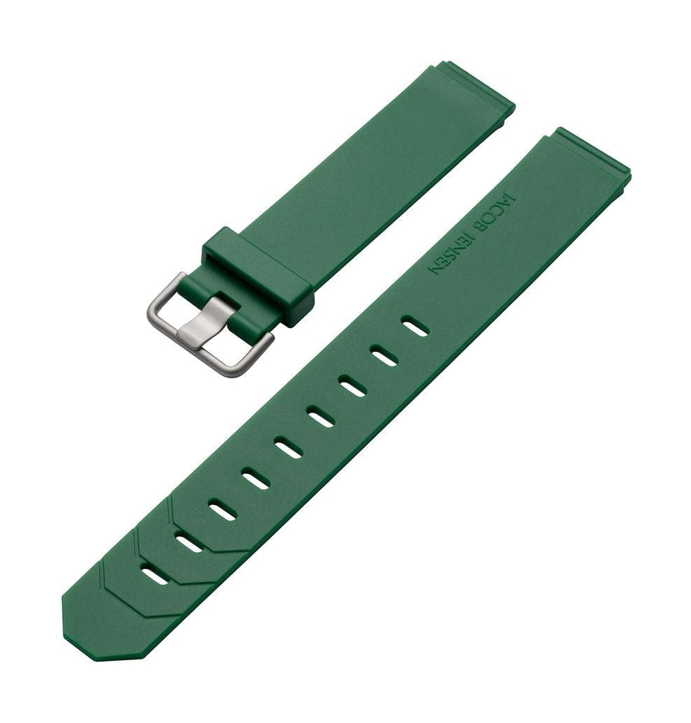 [product_category]-Jacob Jensen 600 Rubber Strap 17 Mm Titanium Clasp Matt (653,643), Green-Jacob Jensen-4045346114949-570061719m-JAC-1