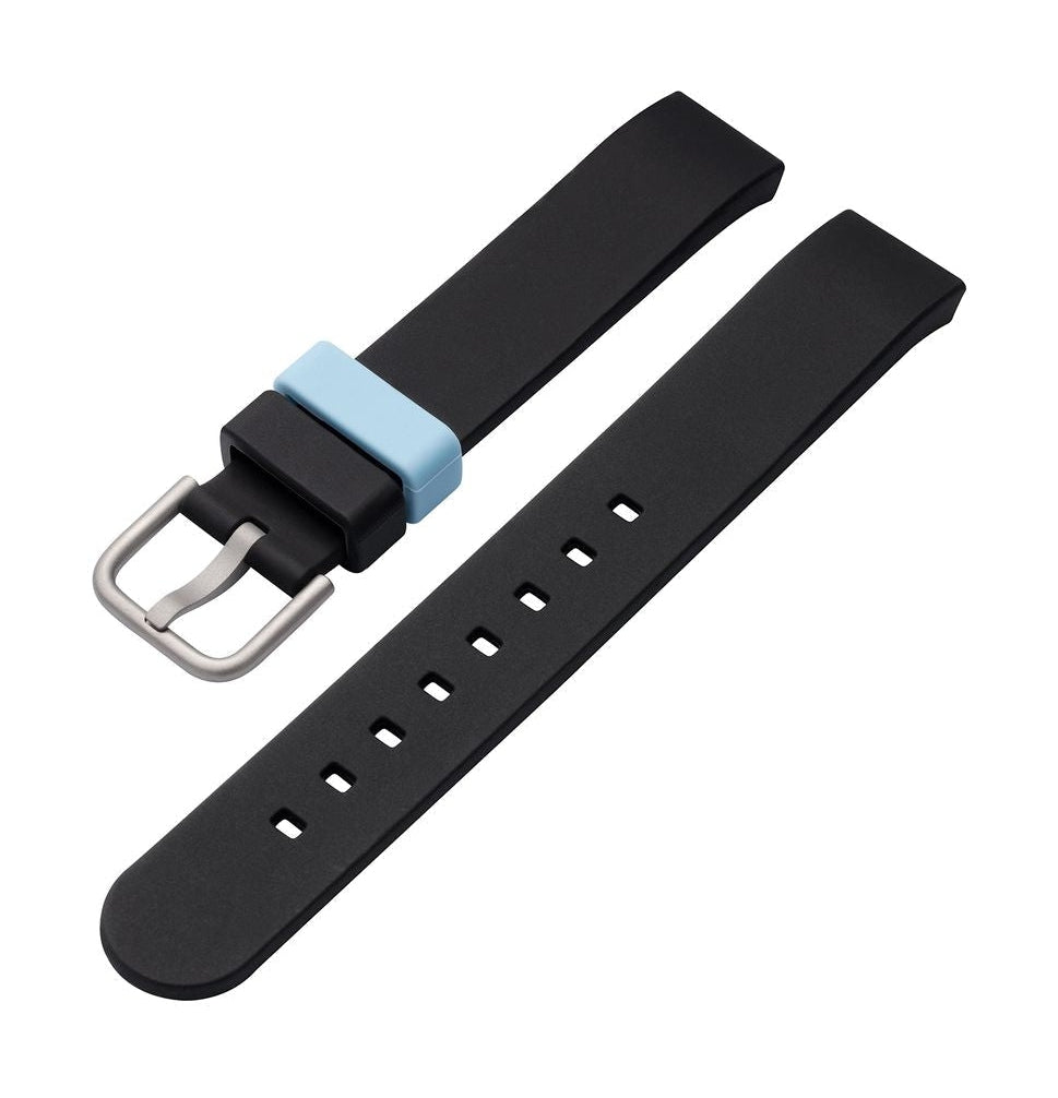 [product_category]-Jacob Jensen Silicone Tape 18mm For 182 Timeless Nordic Classic, Black/Light Blue-Jacob Jensen-4045346114819-5700182-JAC-1