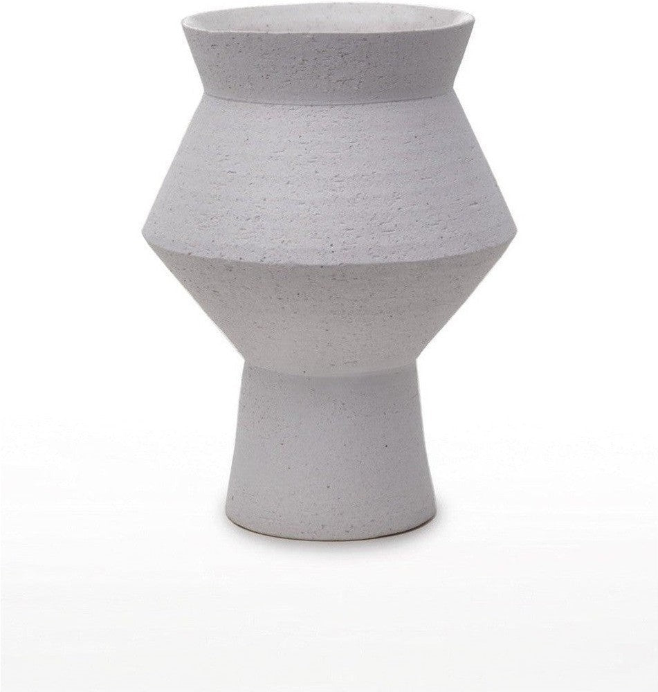 [product_category]-jaggy angular round vase in ceramic, CUZCO 27WH-Harlequin Poplar-CUZ27WH-1