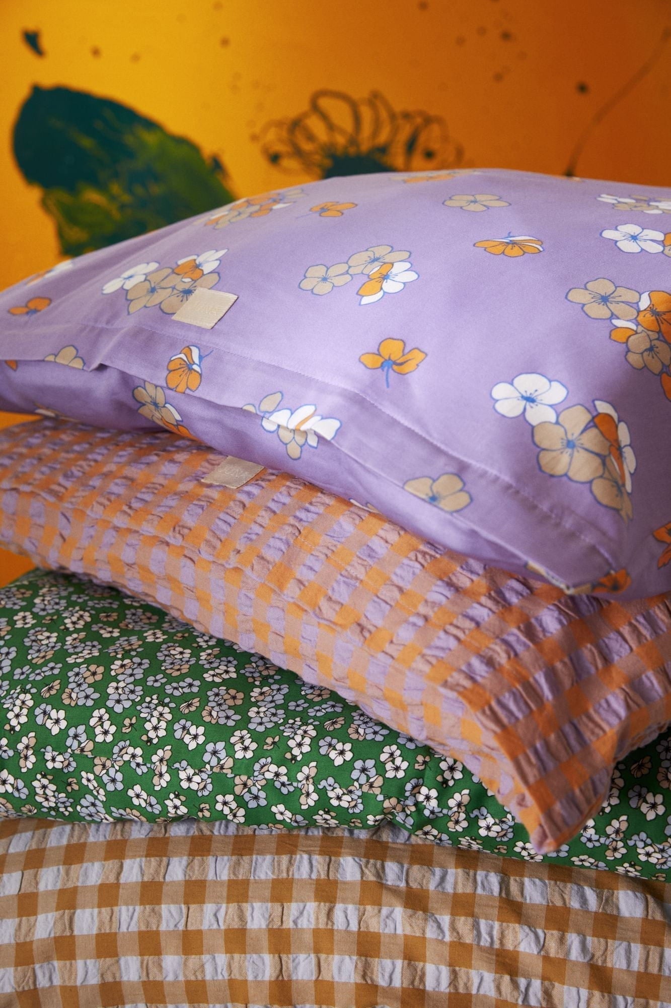 [product_category]-Juna Bæk&Bølge Pillowcase 63x60 Cm, Lavender Blue/Peach-Juna-5713397360514-636051-JUN-20